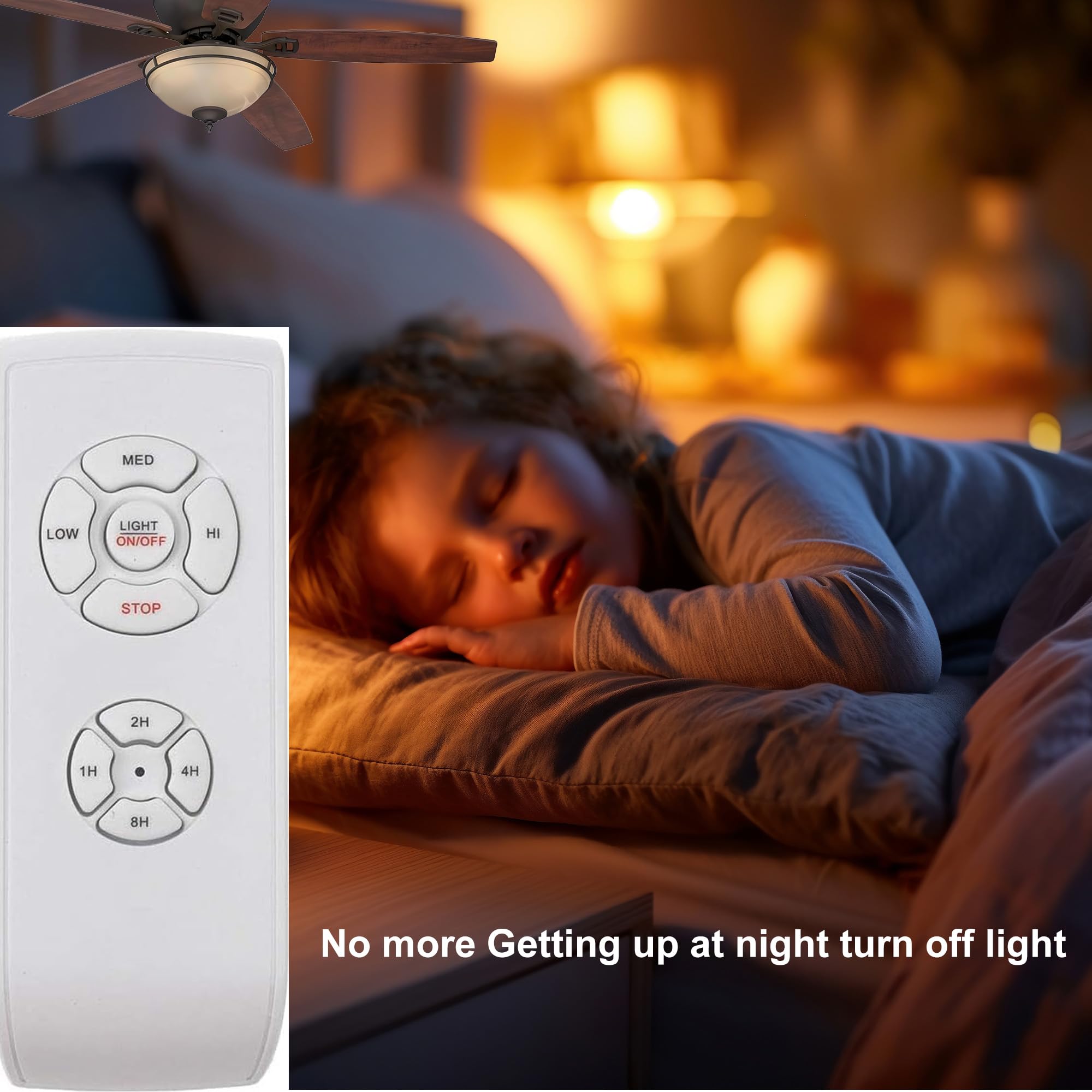 Lphumex 2 Pack Universal Ceiling Fan Remote Control Kits, 3 In 1 Fan Speed, Timing And Light Wireless Remote Control For Ceiling