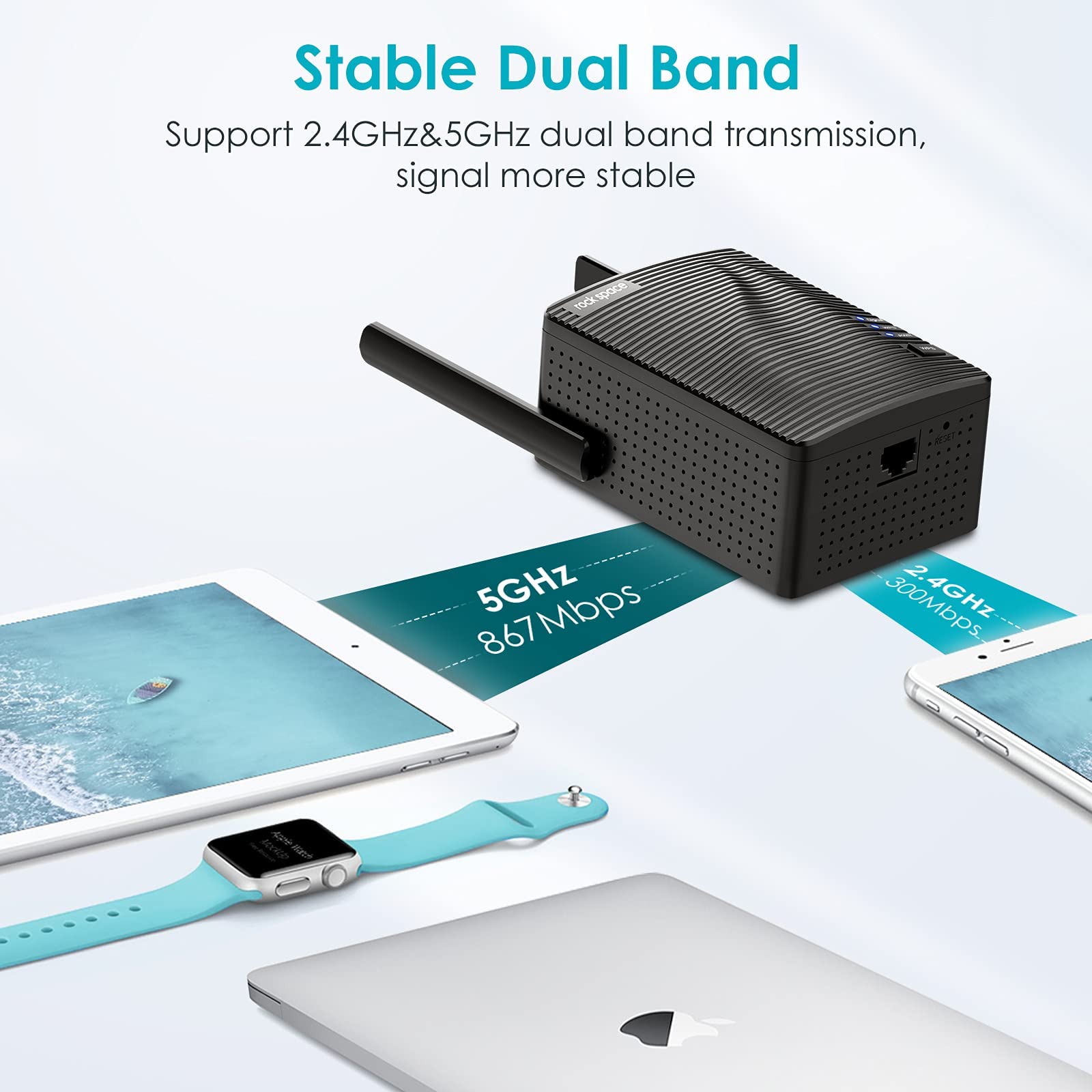 Wifi Extender 1200Mbps   Signal Booster For Home, Wifi Extenders, 5Ghz & 2.4Ghz Dual Band Wifi Repeater, 1,290Ft/120M Coverage W