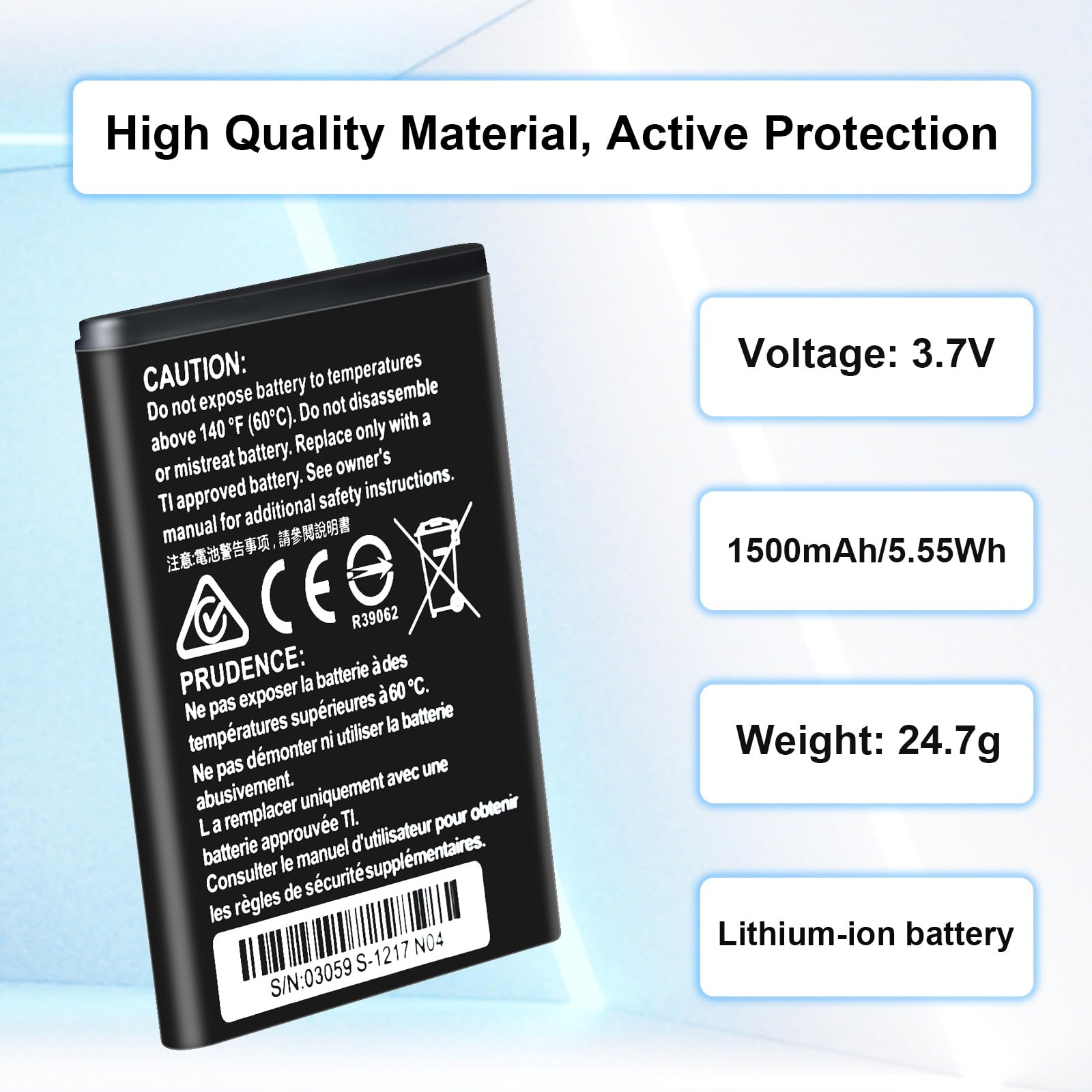 Oliadeo Ti 84 Plus Ce Battery   Replacement For Texas Instruments Ti 84 Plus Ce Battery   Part No 3.7L1200Spa, P11P35 11 N01 3.7