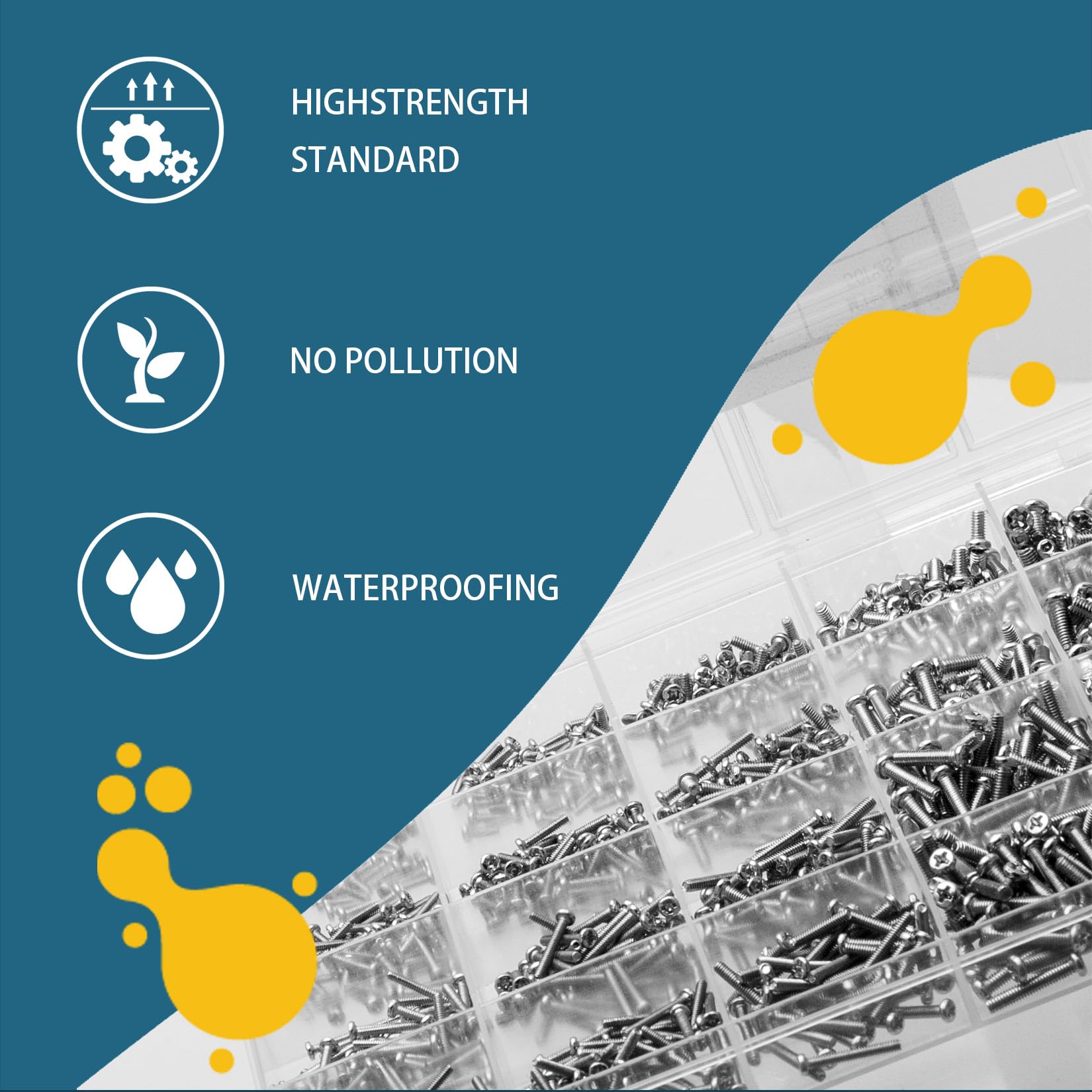 Woshilaods 1000 Pcs Tiny Screws For Electronics, M1.6 M1.7 M2 M2.5 M3 Round Head Mini Screws, Replacement Computer Screws, Small