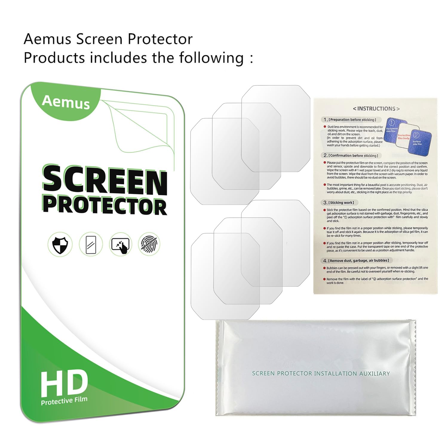 Aemus Screen Protector Compatible For Dekelife Military Smart Watch 2.02'' (6 Pack) C28 Smart Watch Full Coverage Hd Pet Film, C