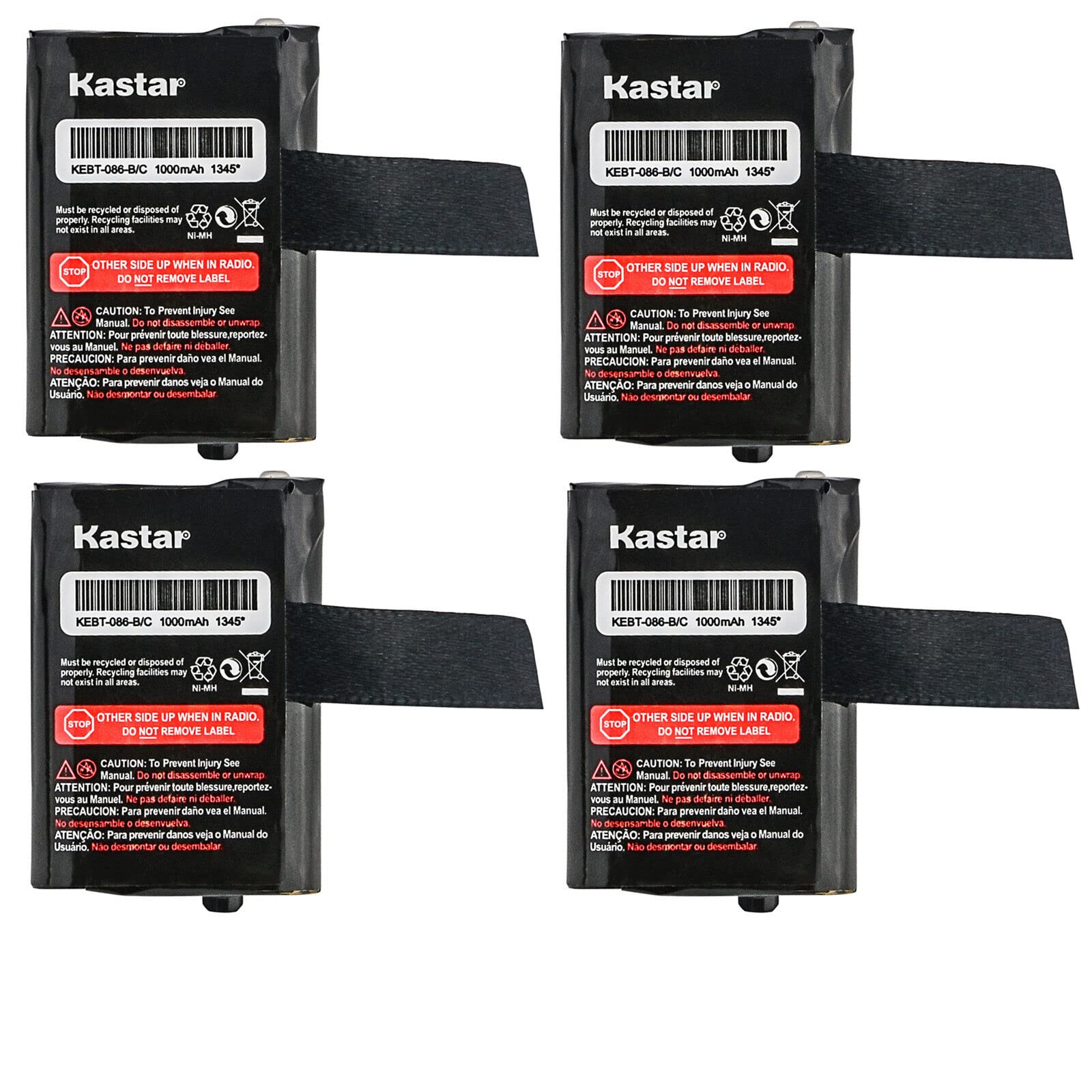 Kastar 4Pack Battery Replacement for Motorola Two Way Radio Walkie Talkie 53617 M53617 3XCAAA KEBT086 KEBT086B/C BNHKEBT08