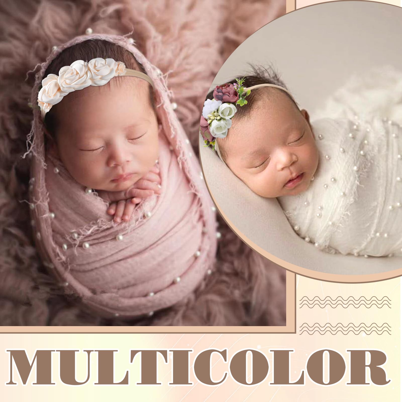 Cutecrop 6 Pcs Newborn Photography Props Outfits Included Newborn Photography Props Wraps Blanket Tutu Skirt And Headbands Baby