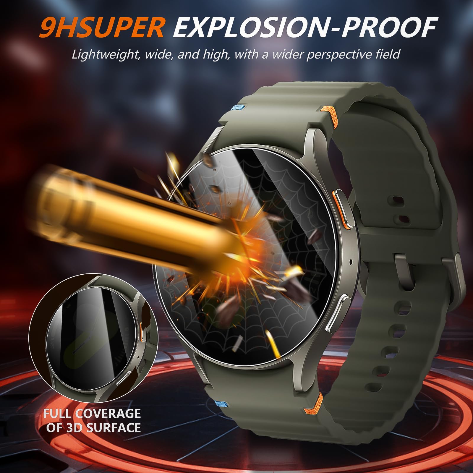 Suoman 4 Pack For Samsung Galaxy Watch 6/7 44Mm Privacy Screen Protector, [Anti Peeping] 9H Hardness Ultra Thin Tempered Glass S