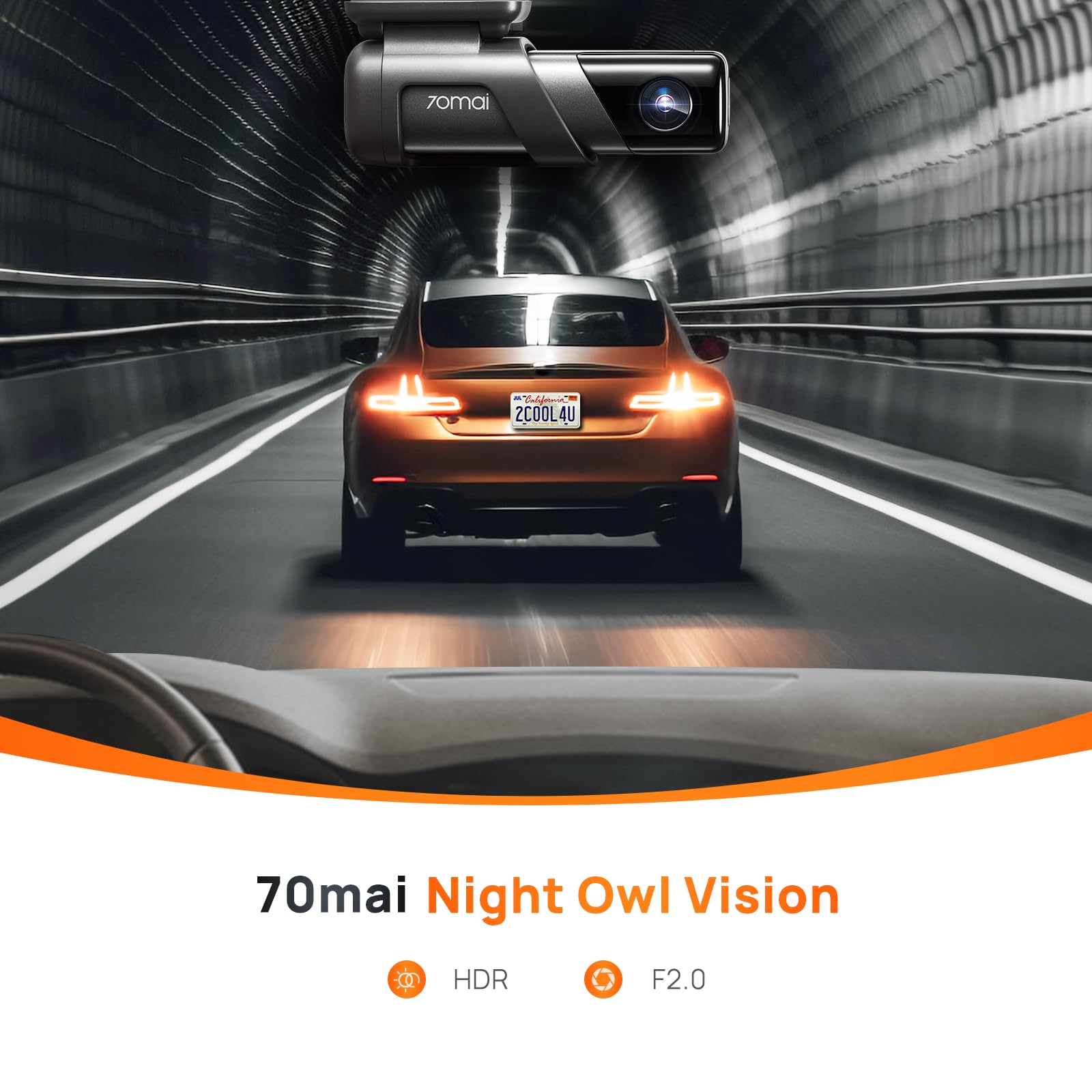 70Mai True 2.7K 1944P Dash Cam M500, Emmc Built In 128Gb Storage, Powerful Night Vision With Hdr, 170 Fov, 24H Parking Surveilla