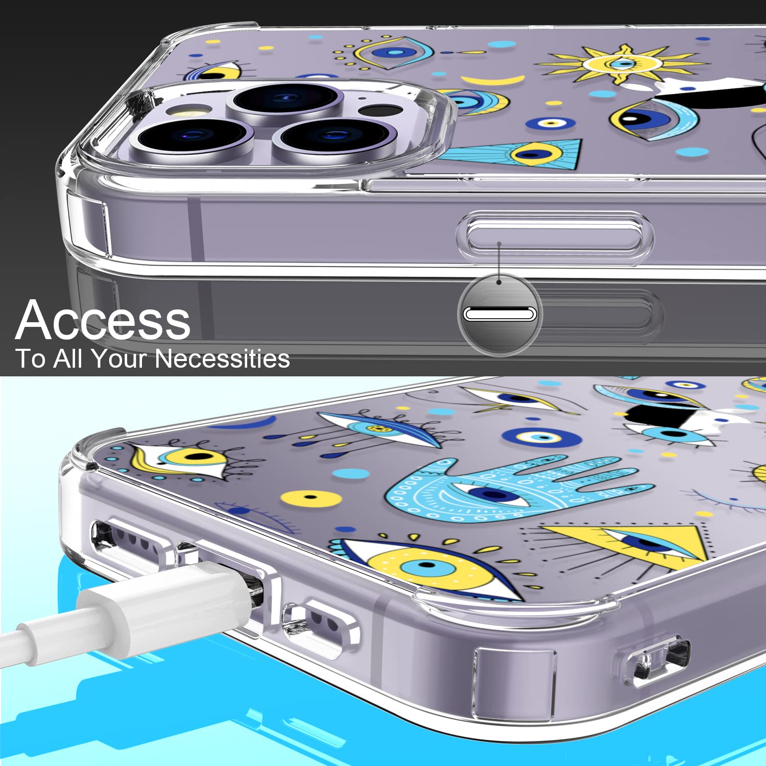 Luhouri Designed For Iphone 14 Pro Max Case With Screen Protector - Slim Fit, Sturdy Clear Acrylic Cover For Women And Girls - P