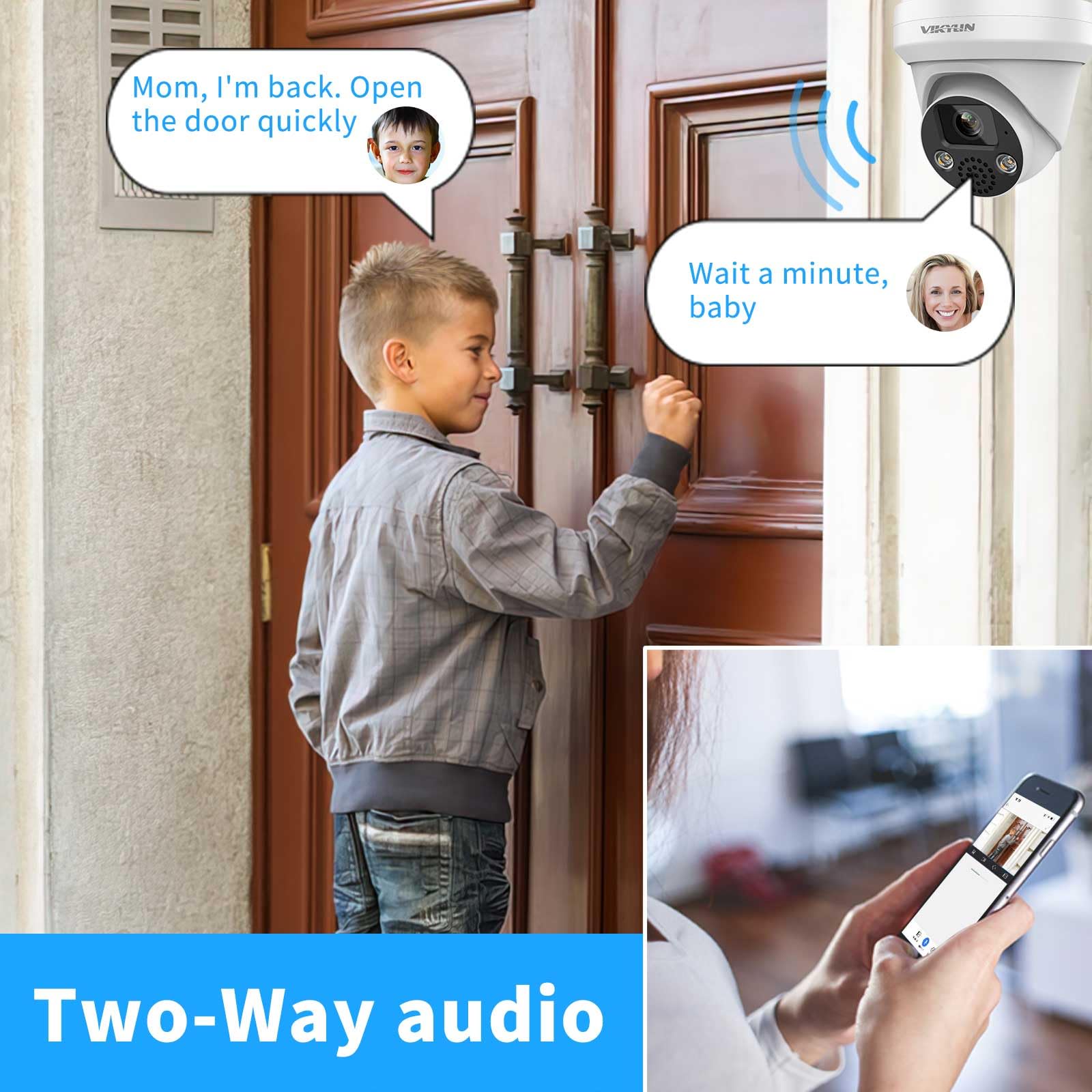 Vikylin 4K 8Mp Poe Ip Ai Security Camera,98Ft Full Color Night Vision,F1.0 Super-Aperture Lens,2-Way Audio,Sd(512Gb), Human/Vehi