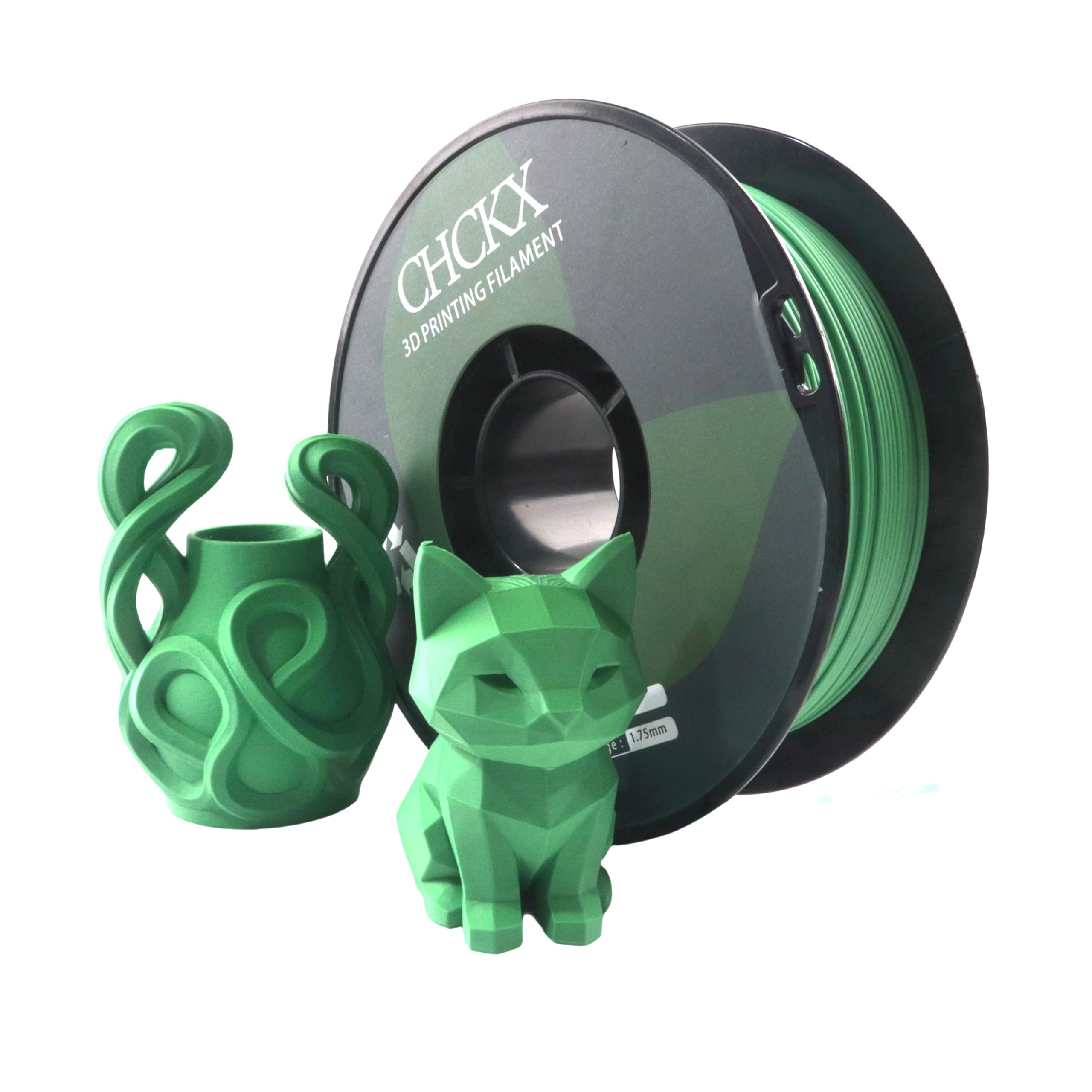 CHCKX Matte PLA 3D Printer Filament, 1KG Spool(2.2lbs) 1.75mm PLA Gradient Filament for Most FDM 3D Printers,Forest Green