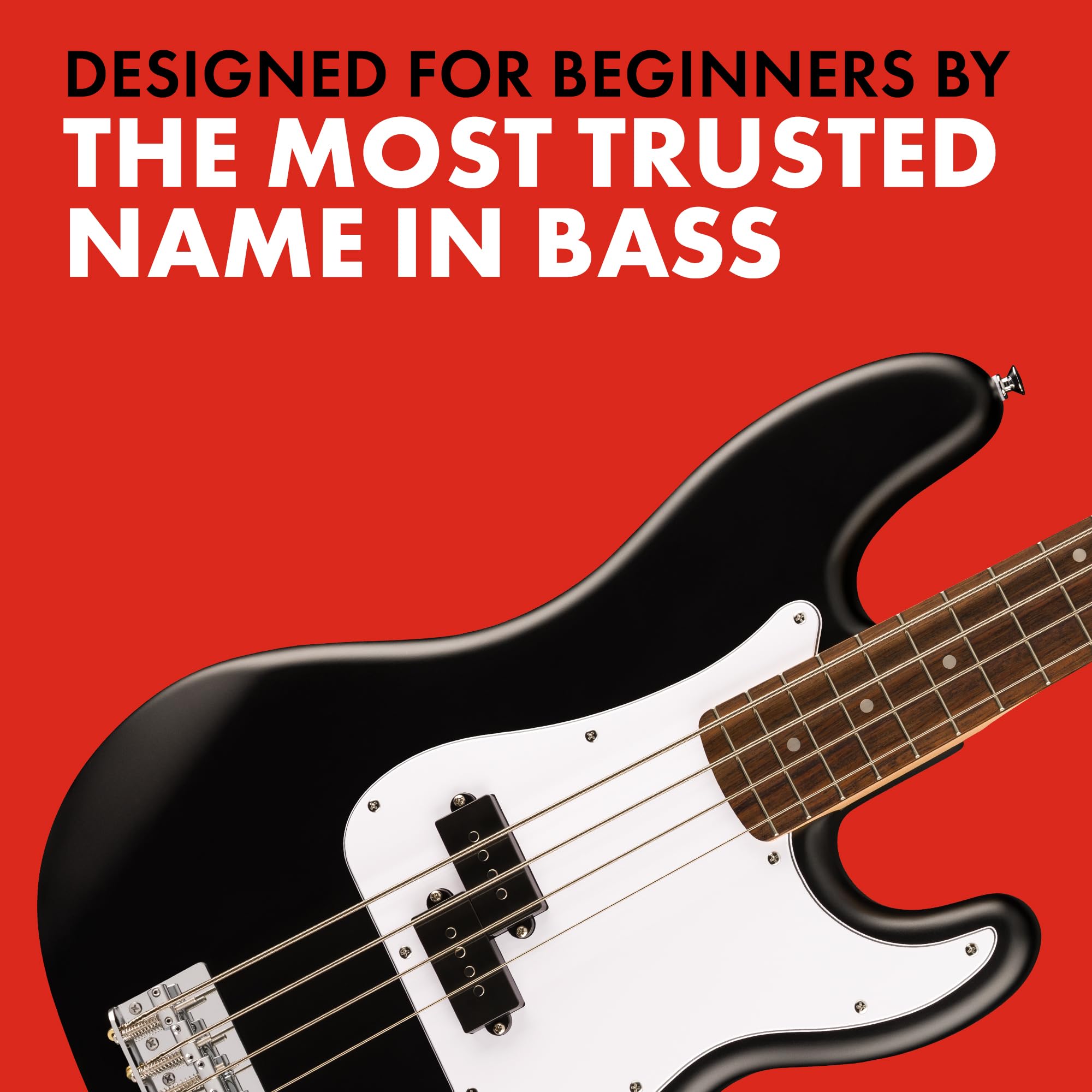 Fender Squier Debut Series Precision Bass Guitar, Beginner Guitar, With 2 Year Warranty, Includes Free Lessons, Black With Matte