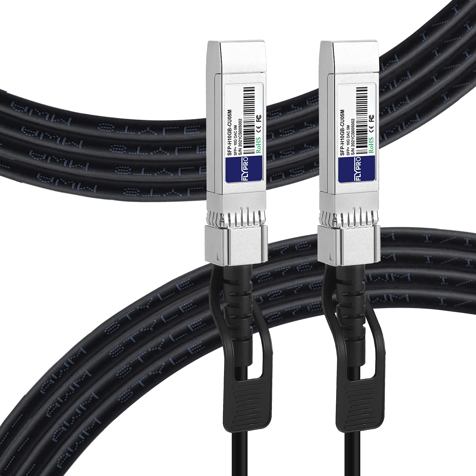 FLYPROFiber- 10G SFP+ DAC Twinax Cable, 5M/16.4ft Passive Direct Attach Copper Twinax, for Cisco SFP-H10GB-CU5M, Uiquiti, Netgea