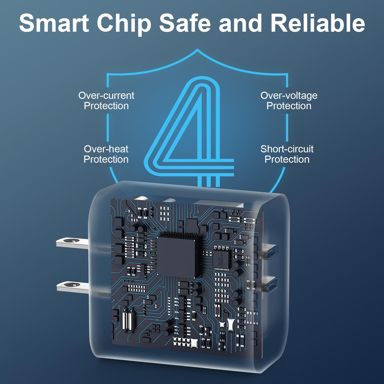 Usb C Charger For Iphone 15 Pro Max Charger Fast Charging, 20W Usb C Charger Block With 12Ft Long Usb C To C Fast Charging Cord