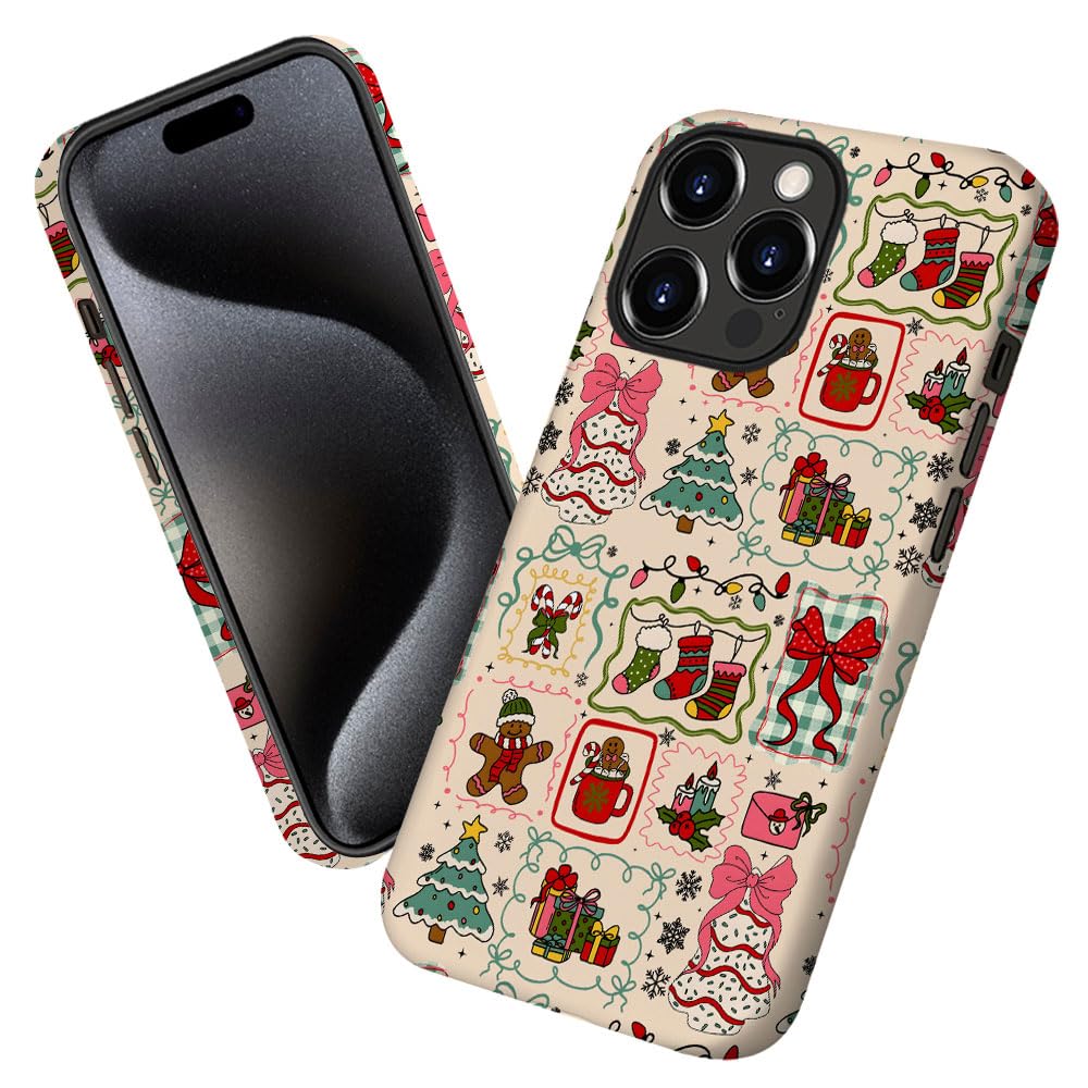 Case for iPhone 13 Pro,Christmas Tree Gingerbread Man Phone Case Military-Grade Drop Protection Cover for Women Girl - Frosted
