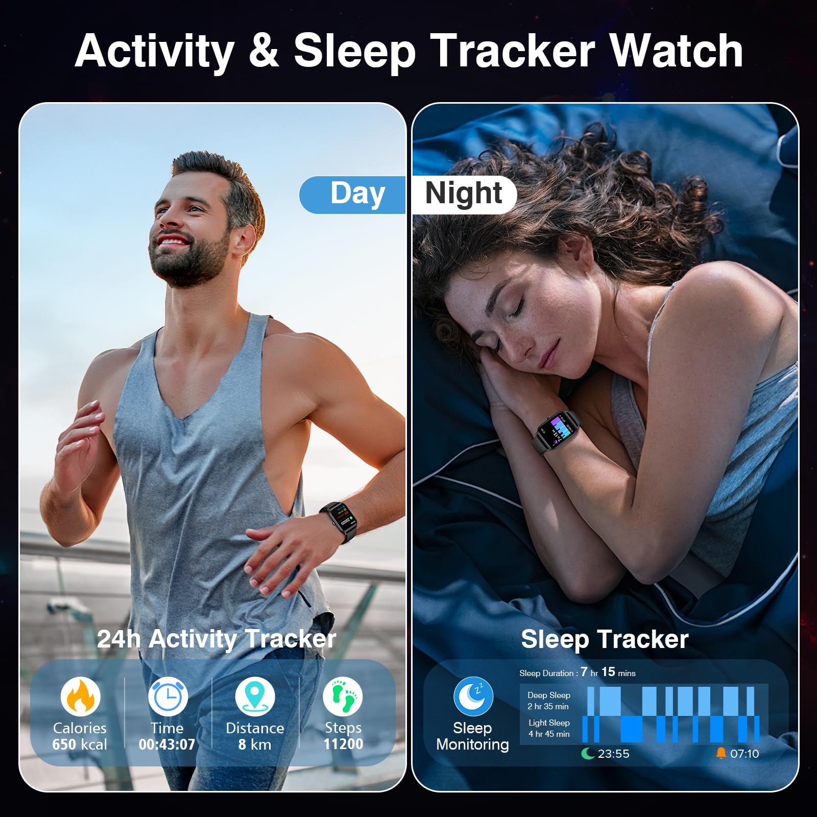 Smart Watch For Women Men, Smartwatch 1.8 ' ' Alexa Fitness Tracker Ip68 Waterproof Smart Watches For Women Compatible For Andro