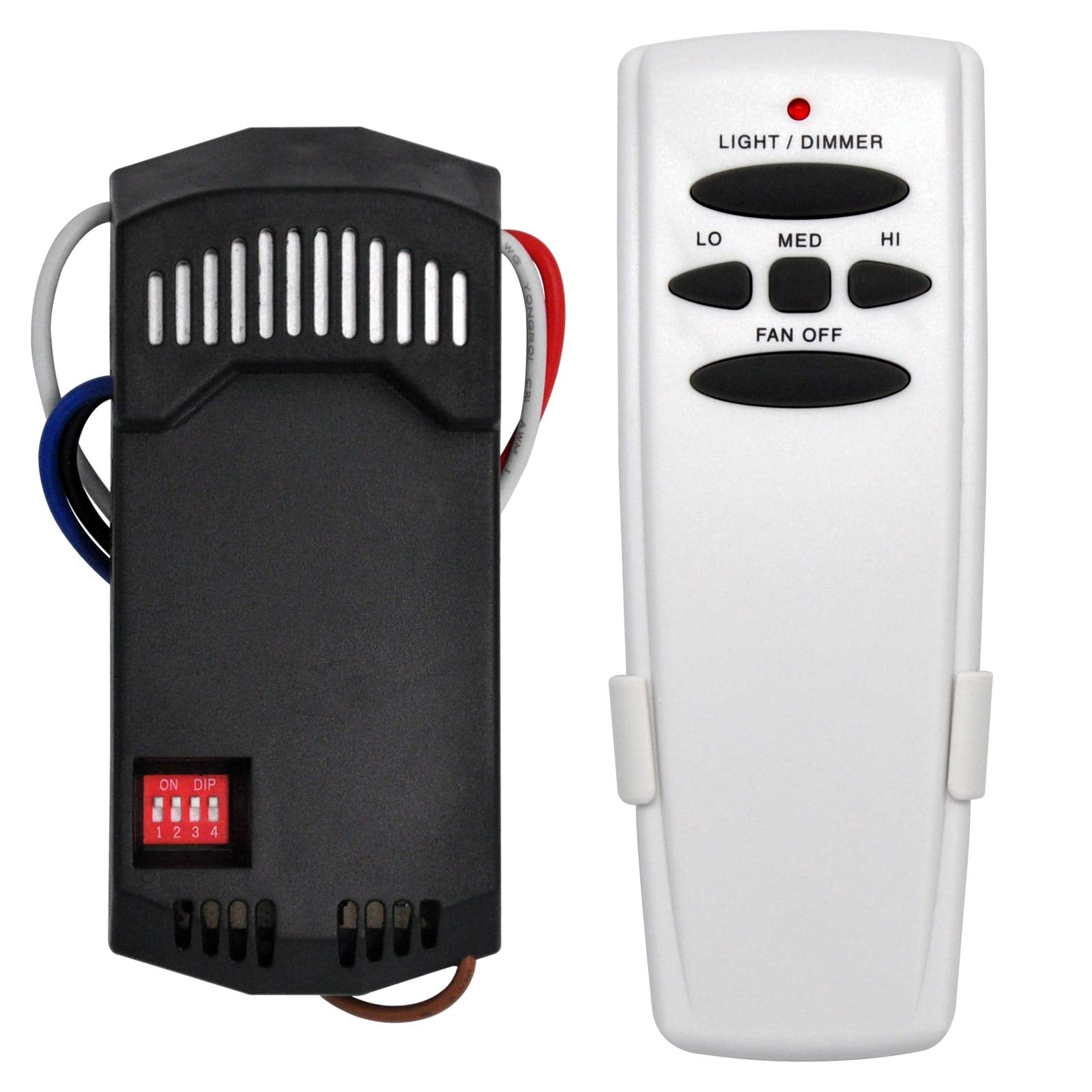 Universal Ceiling Fan Remote Control And Receiver Kit For Hampton Bay Hunter Harbor Breeze, 3 Speed Light Dimmer, Replacement Fo