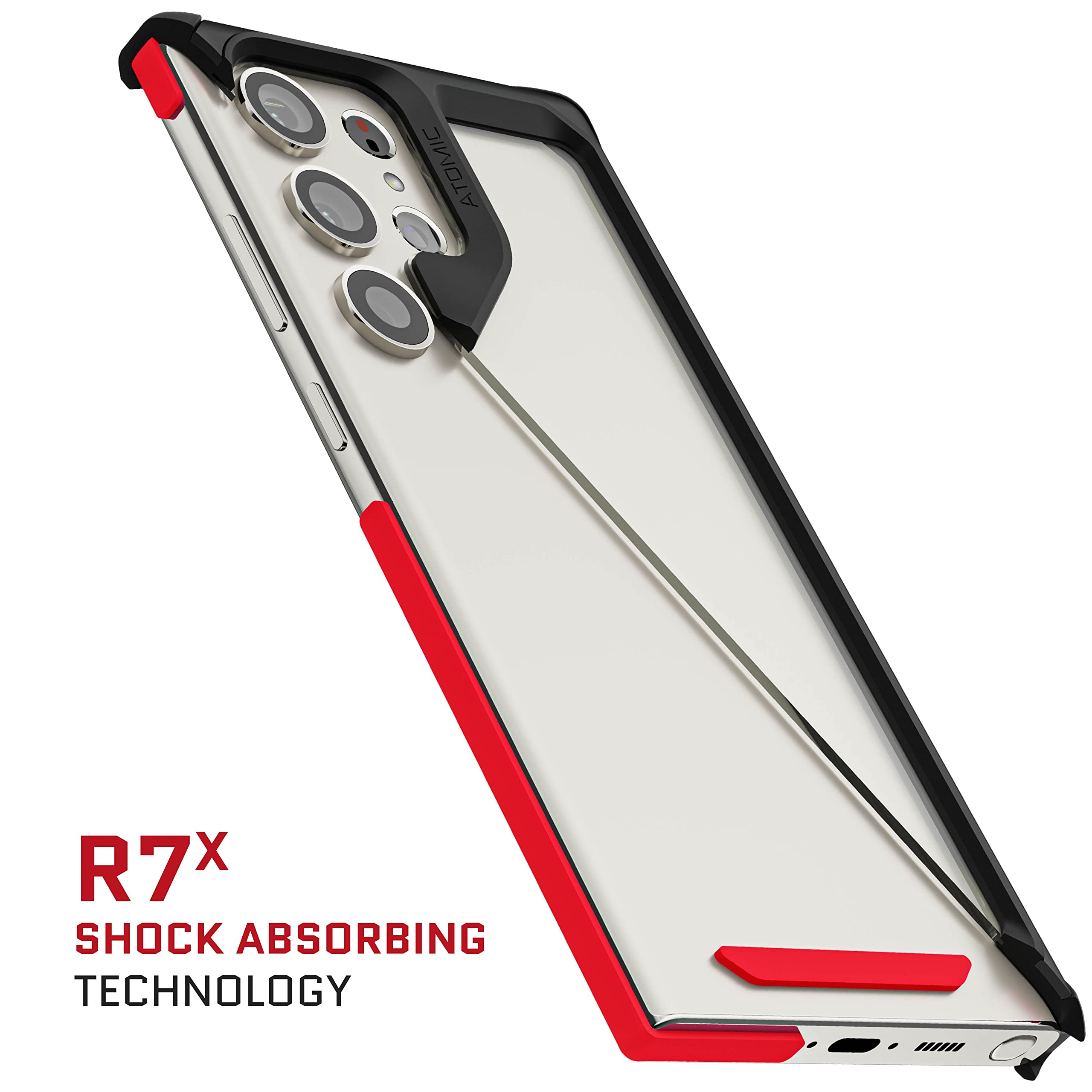 Ghostek Atomic Slim Samsung Galaxy S23 Ultra Case Clear Back And S Pen Stylus Access Shockproof Wireless Charging Compatible Pro