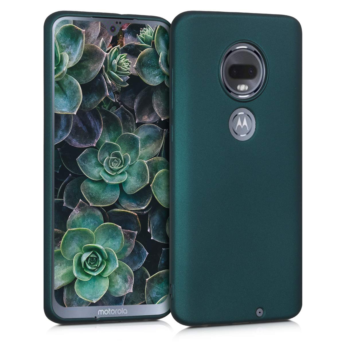 Kwmobile Case Compatible With Motorola Moto G7 / Moto G7 Plus Case   Soft Slim Metallic Tpu Silicone Cover   Metallic Teal