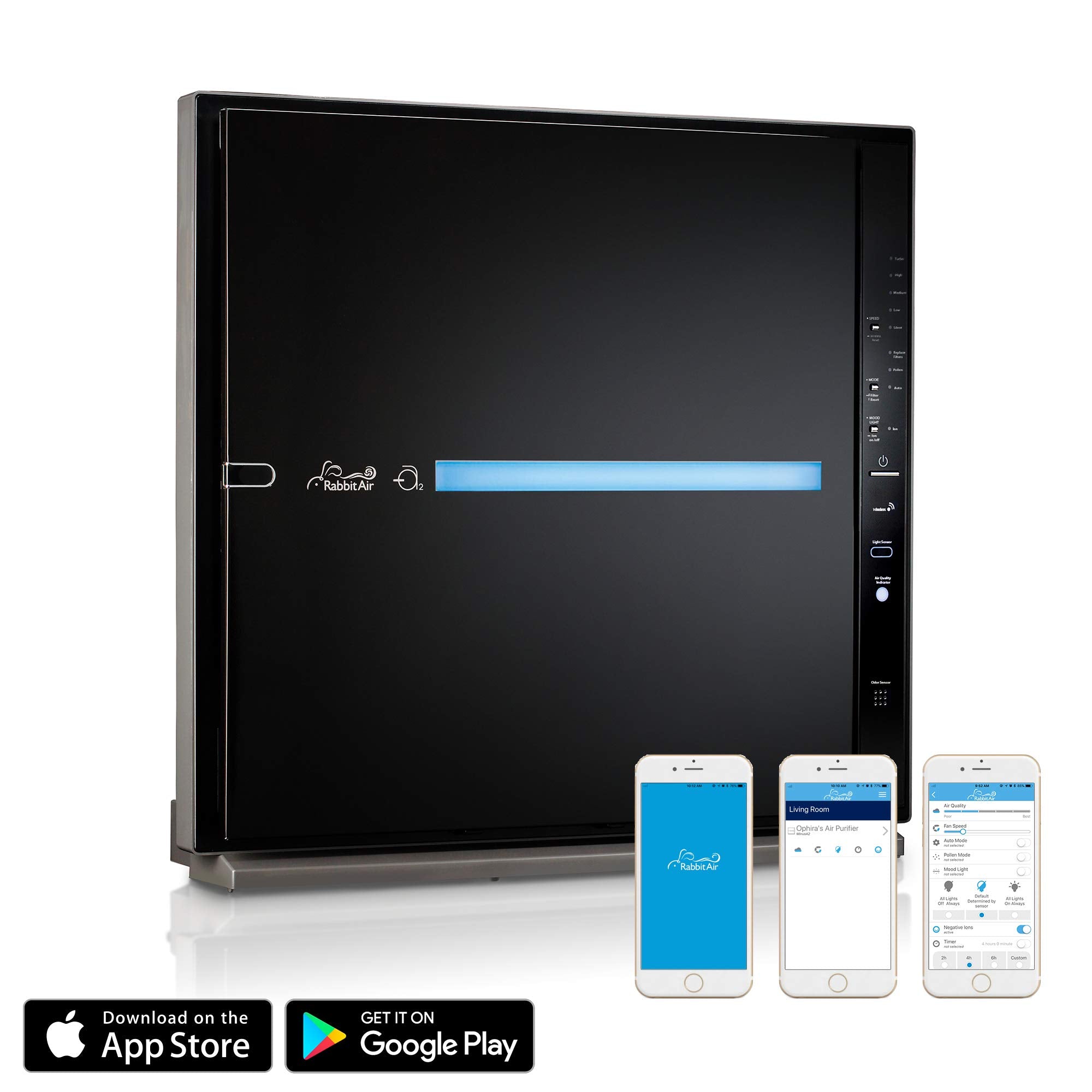 Rabbit Air Minusa2 Ultra Quiet Hepa Air Purifier W/Wifi (Spa 780N, Black, Odor Remover)