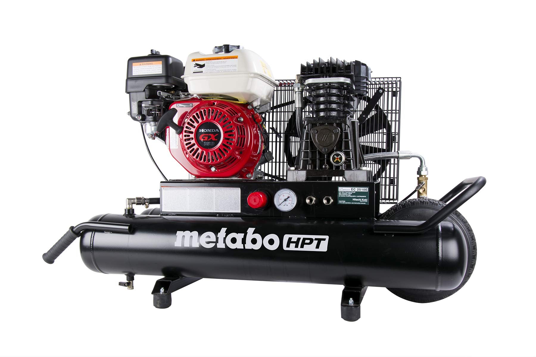 Metabo Hpt Air Compressor, Wheeled, 8-Gallon, Gas Powered, Honda Gx Engine (Ec2510E)