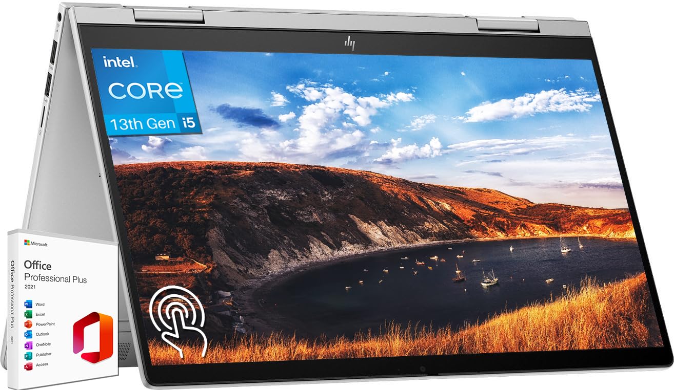 HP Envy 14 2-in-1 Business Laptop, Office Lifetime License, 14 FHD Touch Screen, Intel 10-Core i5-1335U CPU, 8 GB RAM, 512 GB SS