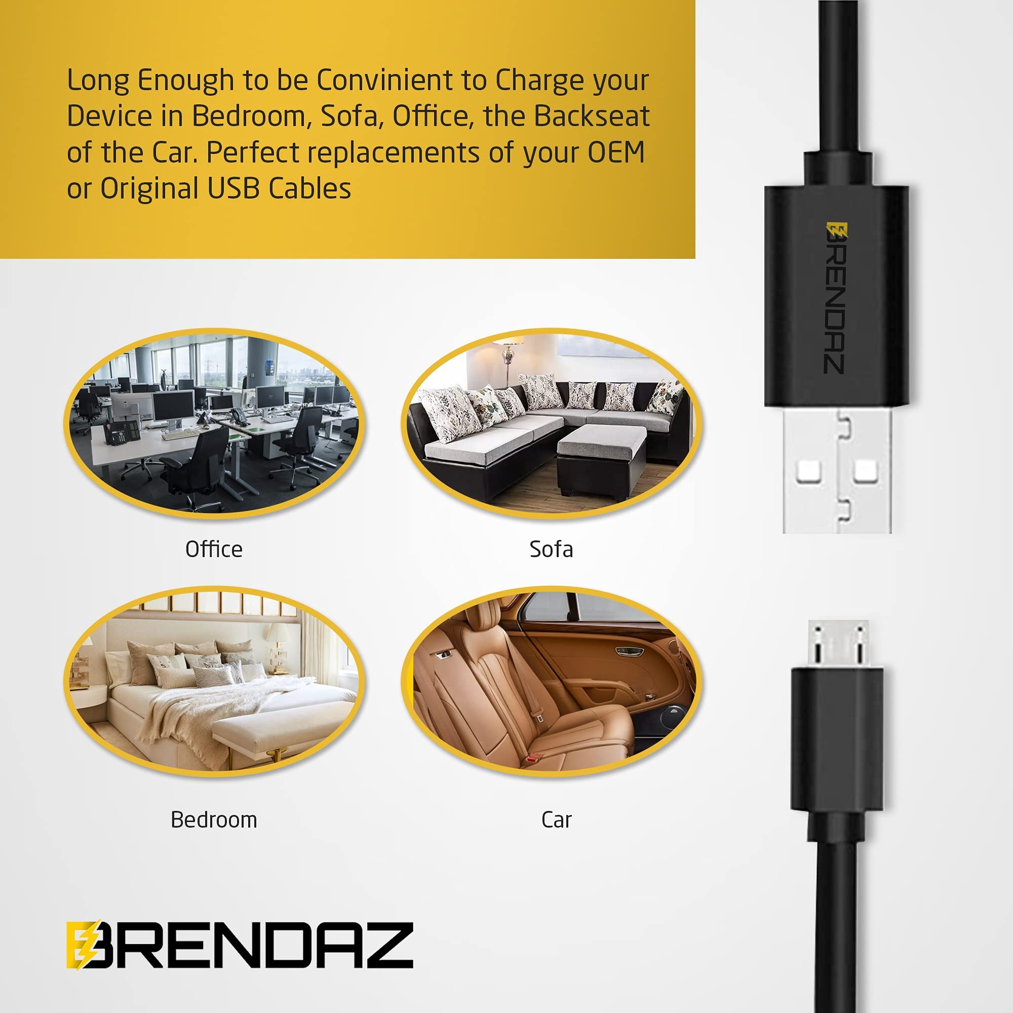 Brendaz Compatible Canon Camera Usb Cable For Canon Eos M50 Mirrorless, Eos 90D Cameras, Usb 2.0 Cable Micro Usb (6 Feet)