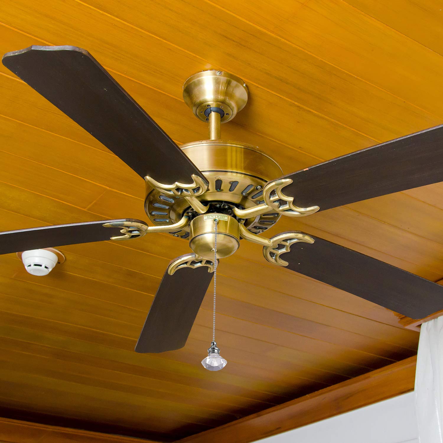 Jovitec 2 Pieces Pull Chain Ceiling Fan Pull Chain Ornaments Light Pull Chain Extension Decorative Crystal Pull Chain, 1 Meter L