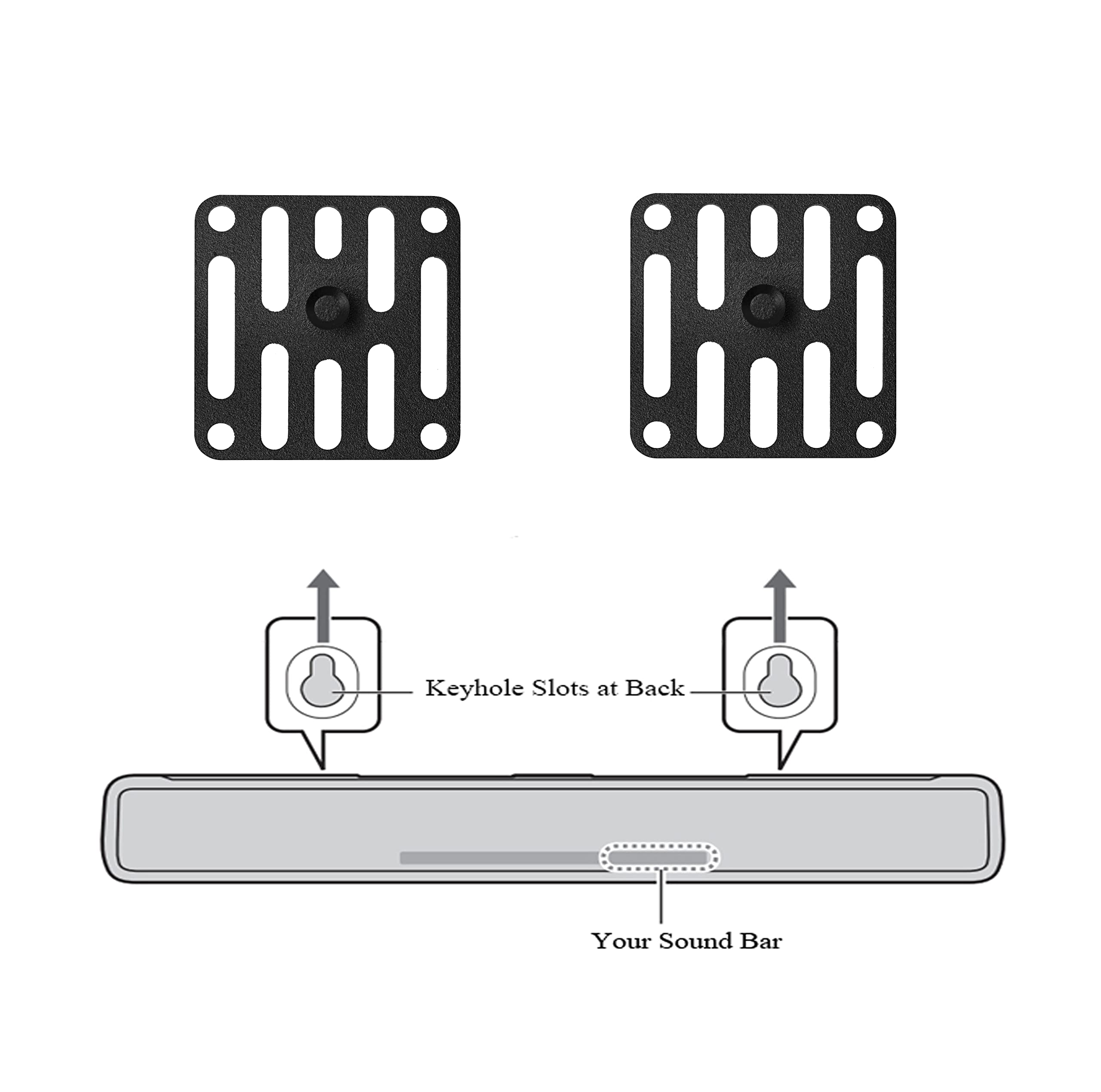 Monsiatug Wall Mount Brackets Sound Bar Mounting For Yamaha Sr-C20A Yas-207 Yas-209 Yas-108 Yas-109 Ats-1080 Soundbar, For Sony