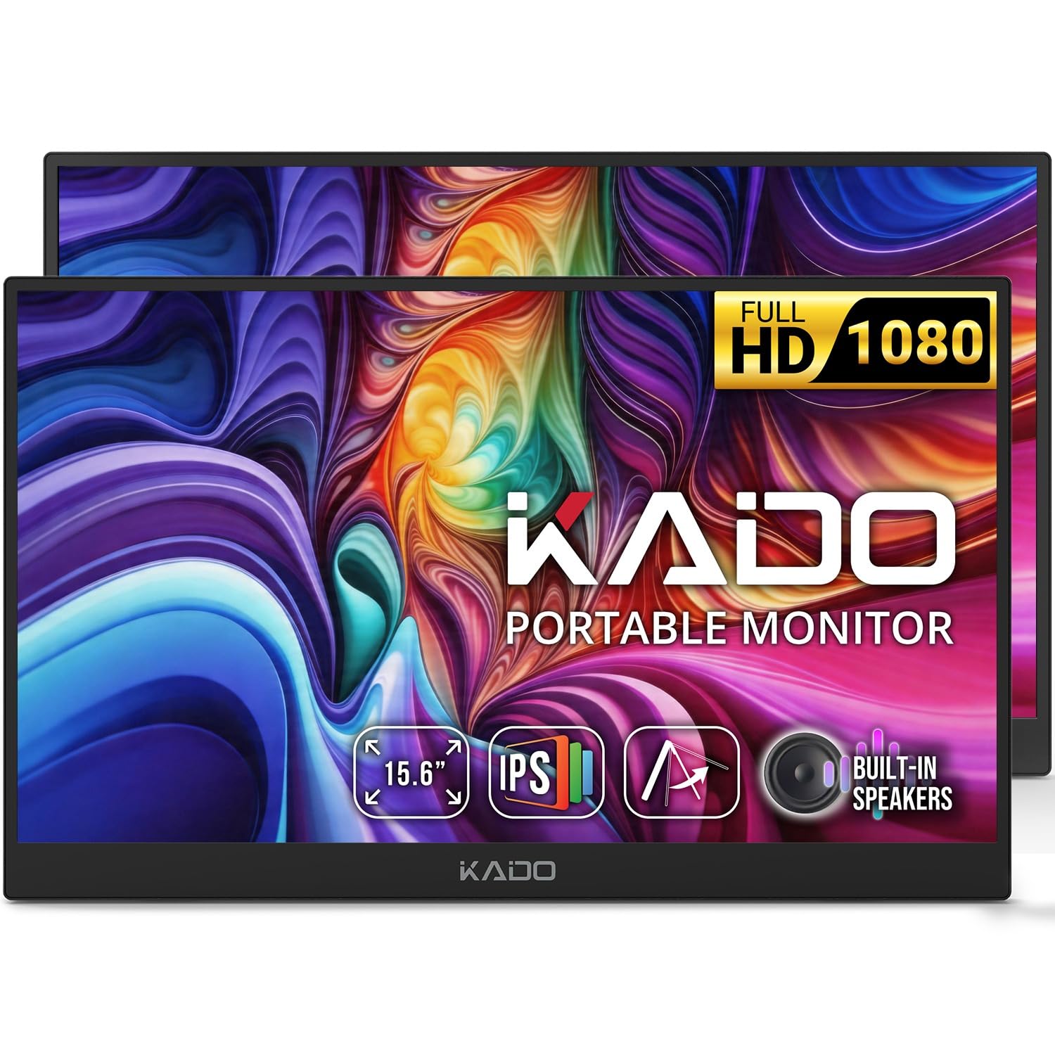 Kado 2-Pack Portable Monitor 15.6-inch FHD 1080p Ultra-Slim Laptop Monitor