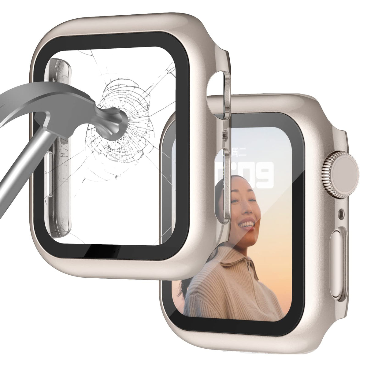 Case Compatible With Apple Watch Series 9 Series 8 Series 7 45Mm With Built-In Tempered Glass Screen Protector, All-Around Ultra