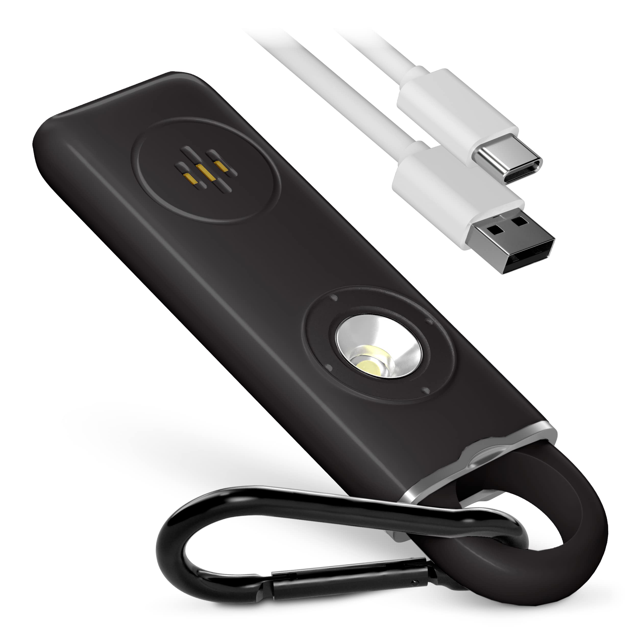 Personal Safety Alarm Keychain for Women Protection - USB Rechargeable 130 dB Self Defense Siren Panic Key Chain with Light and 