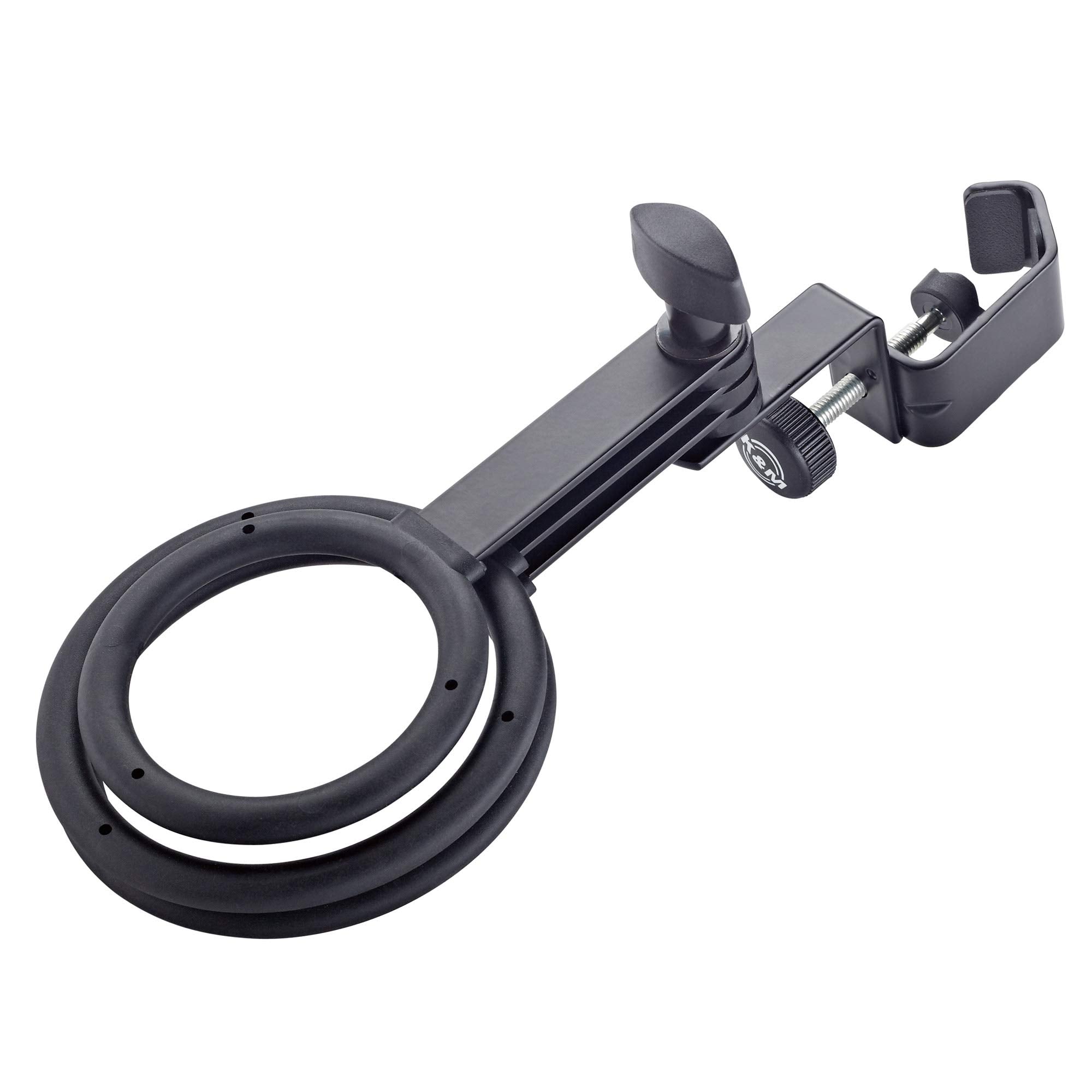 K&M K�nig & Meyer 15910.000.55 Mute Holder For 3 Mutes | Stand Attachment Trumpets, Cornets Or Flugelhorns | Professional Grade For All Musicians | Rubberized Holders | German Made Black