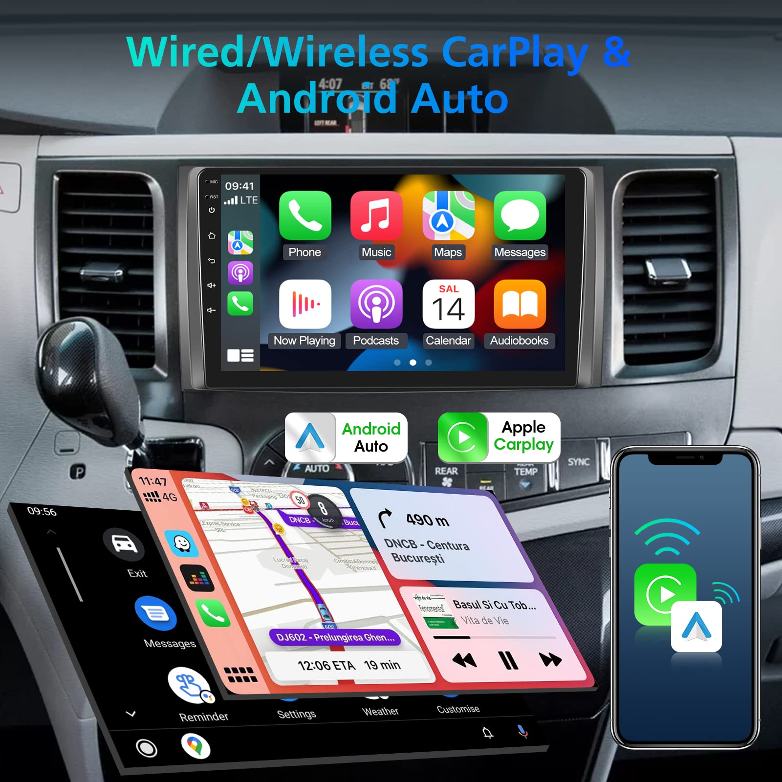 [2G+64G] Car Radio For Toyota Sienna 2011 2012 2013 2014, Android 13 Touch Screen Car Stereo, Carplay/Android Auto/1080P/Hi Fi A