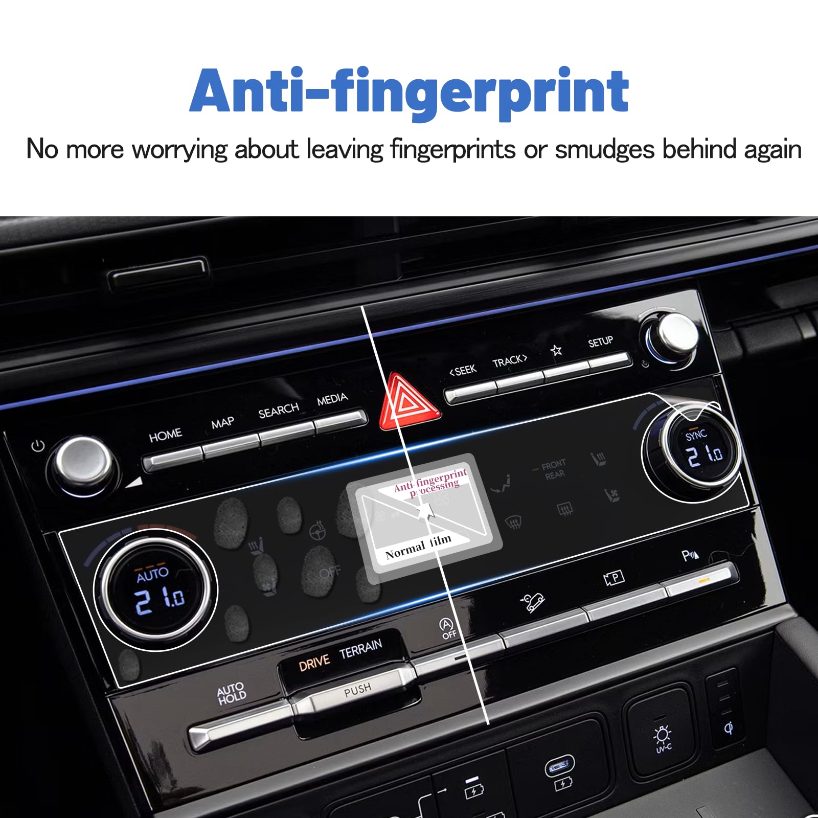 Shaohao For 2024 Hyundai Santa Fe Screen Protector Compatible With Hyundai Santa Fe Accessories 2024 Santa Fe (Sel/Xrt/Limited/Calligraphy) Santa Fe Hybrid Ac Panel Hd Clear A/C Display Cover 2Pcs