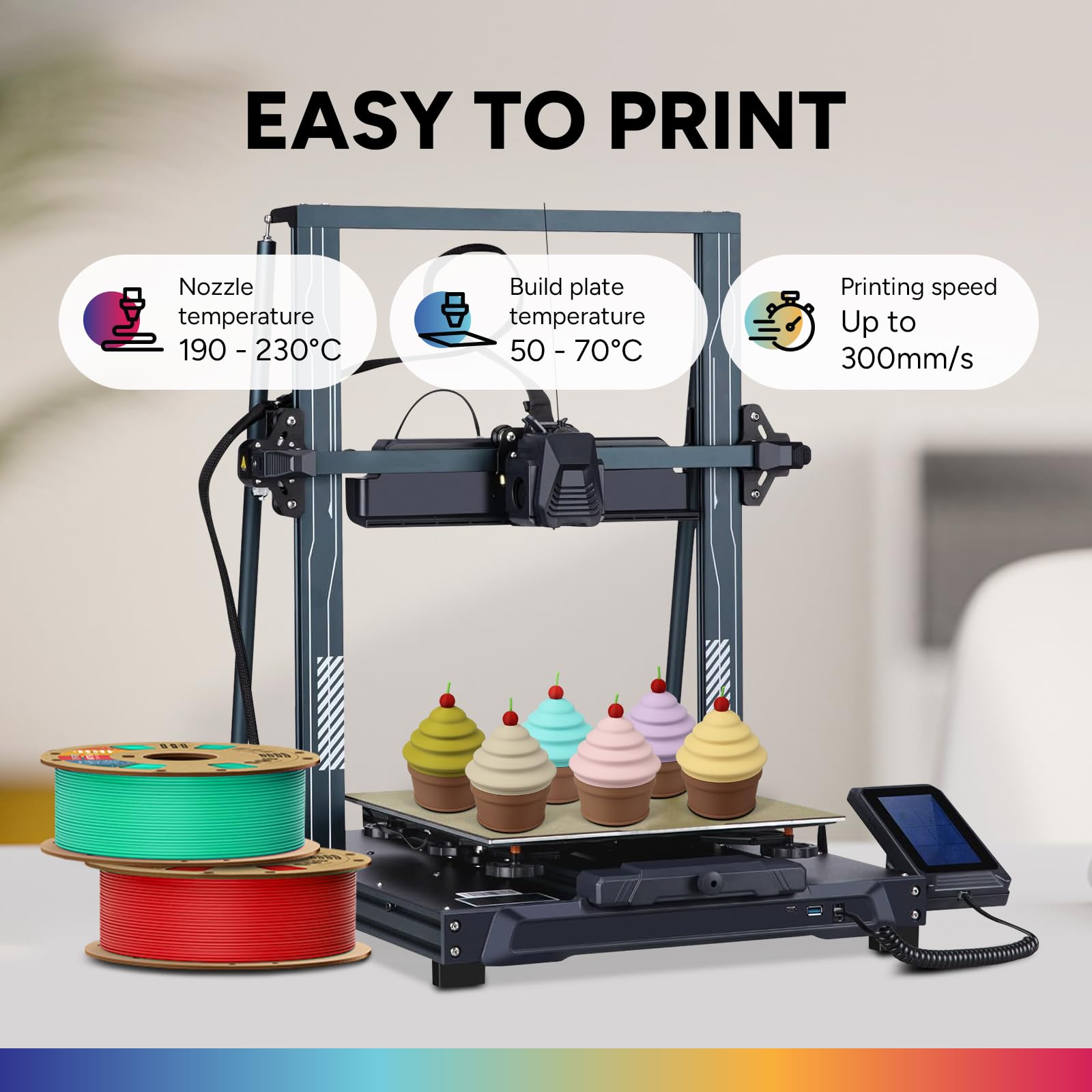 Overture Pla Matte Filament 1.75Mm, Matte Pla Roll 1Kg Cardboard Spool (2.2Lbs), Dimensional Accuracy +/  0.03 Mm (Matte Black)