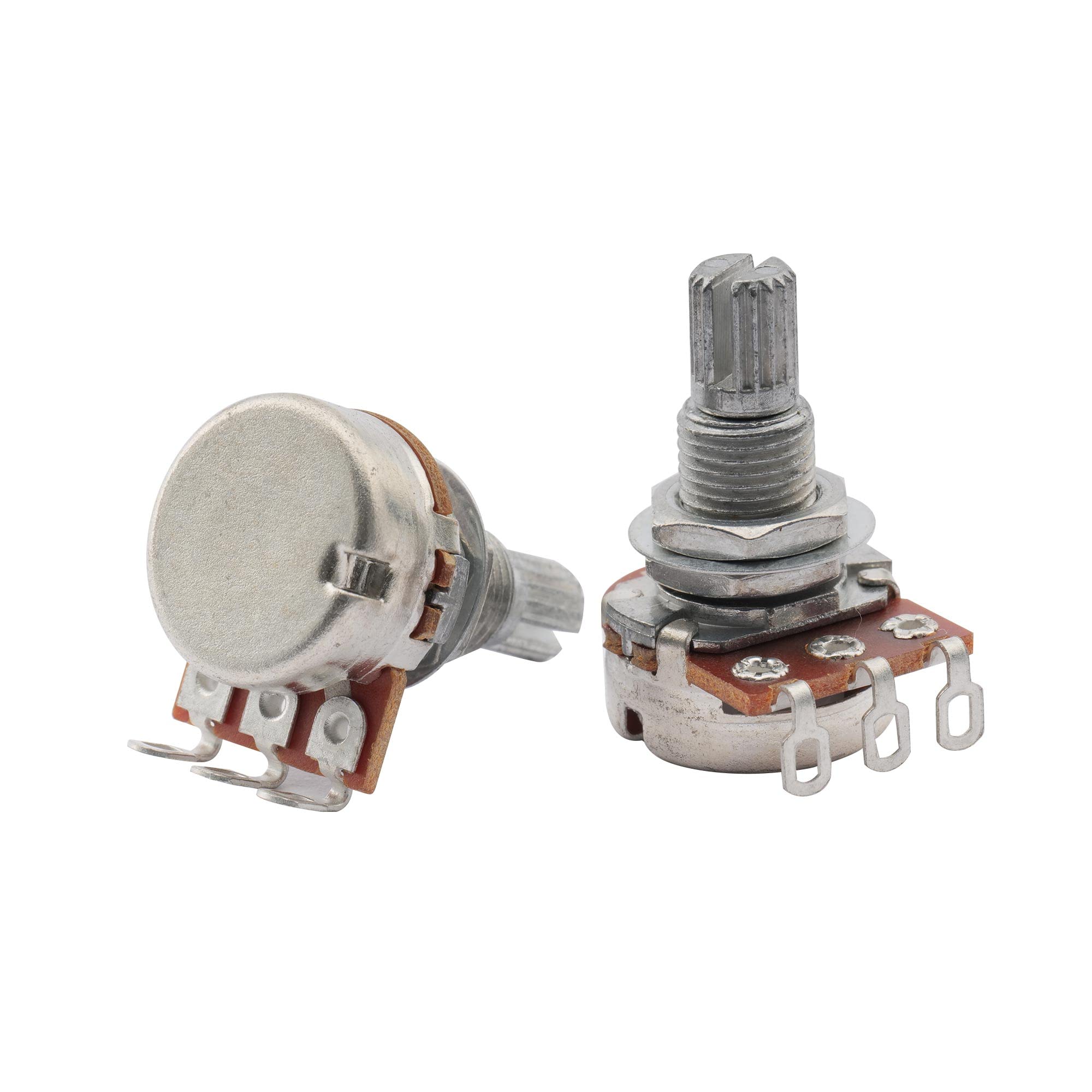 Musiclily Guitar Mini Size Pots B500K Split Knurled Long Split 18Mm Shaft Linear Taper Potentiometers For Stratocaster And Telec
