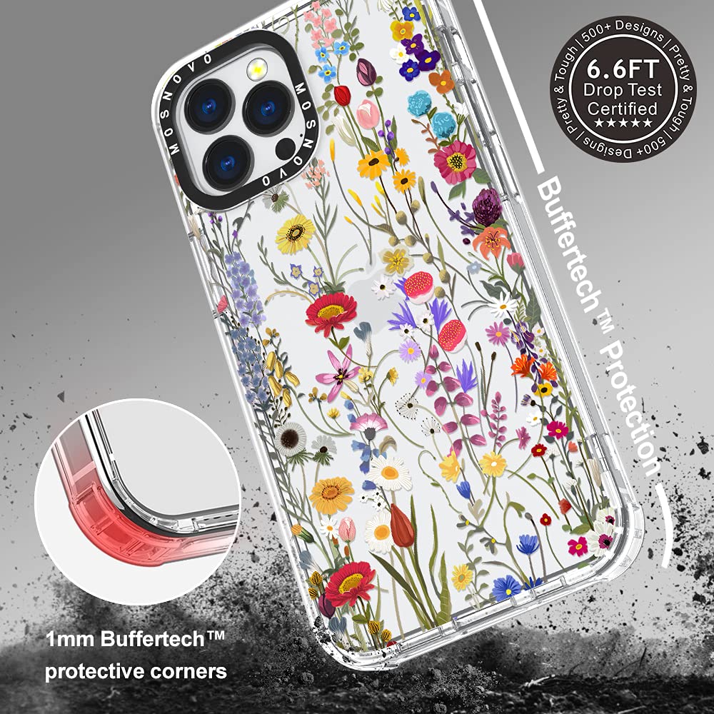 Mosnovo Case For Iphone 13 Pro Max, [Buffertech 6.6Ft Military-Grade Drop Protection] [Anti Peel Off Tech] Clear Tpu Bumper Phon
