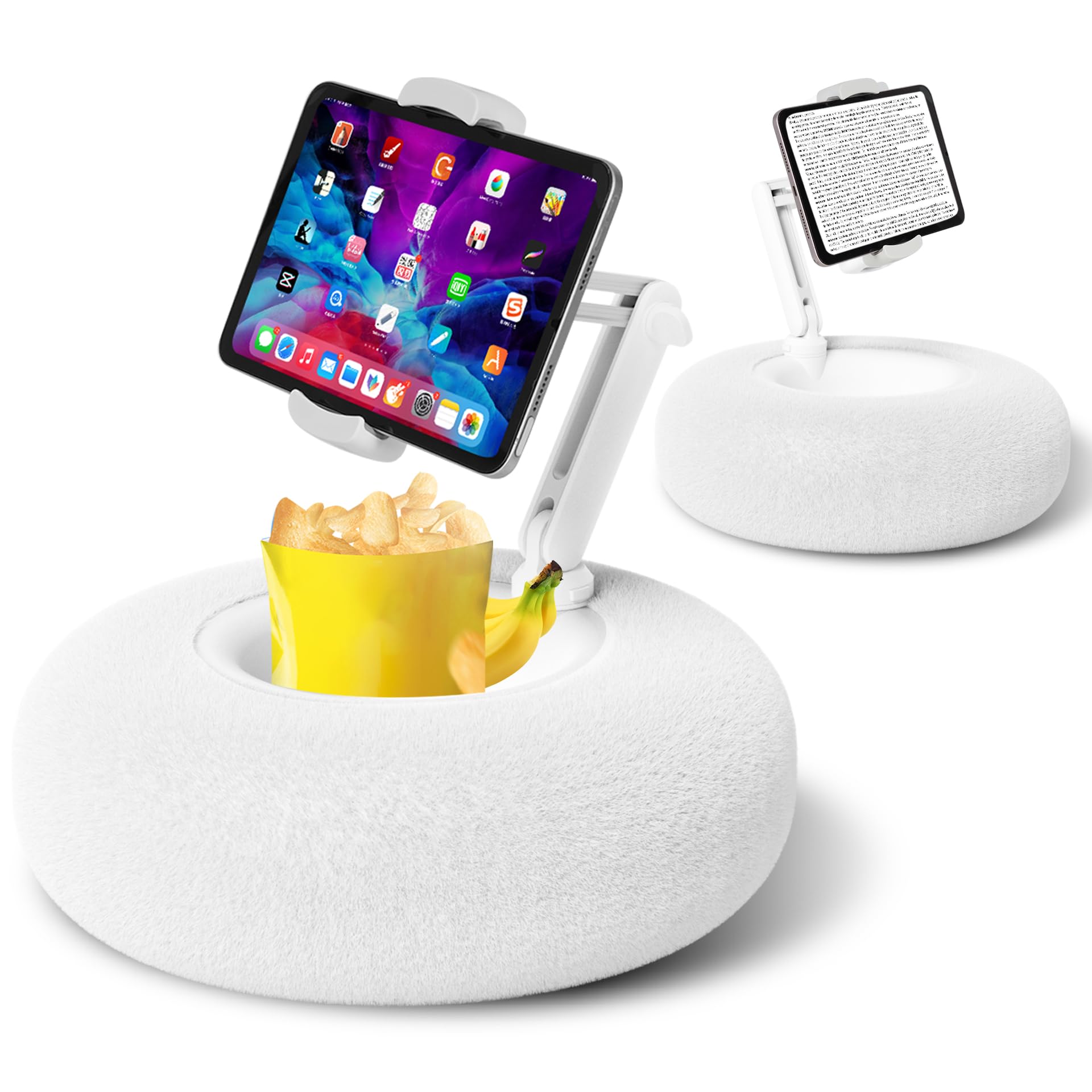 Debtrop Kindle Pillow Stand Holder With Snack Bowl For Reading In Bed, Cozy Tablet Phone Ipad Pillow Stand For Lap Compatible Wi