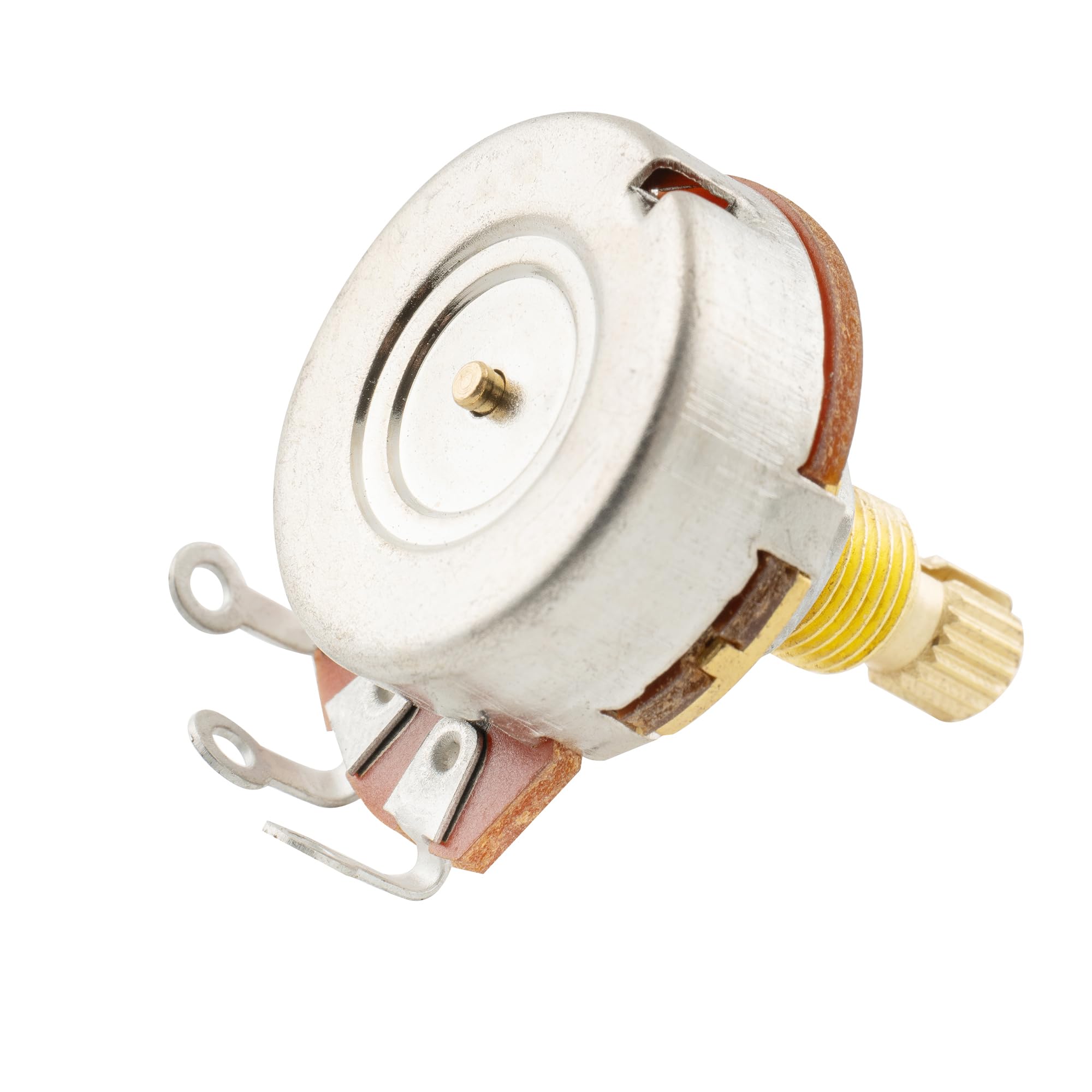 Musiclily Pro Brass Shaft Full Metric Size A500K Guitar Pots Audio Taper Potentiometers For Electric Guitar/Bass (Set Of 4)