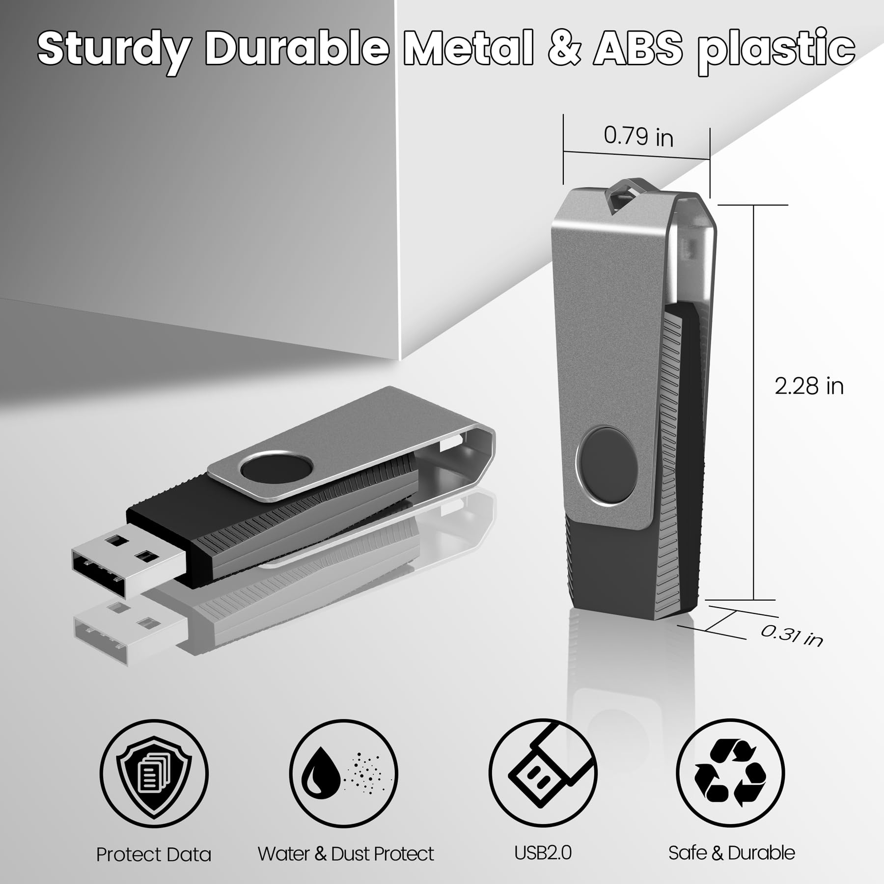 Agecash 16Gb Usb Flash Drive 50 Pack Bulk Usb Thumb Drive Grey Swivel Pen Drive Usb 2.0 Flash Memory Stick 16Gb Zip Drive Usb Dr