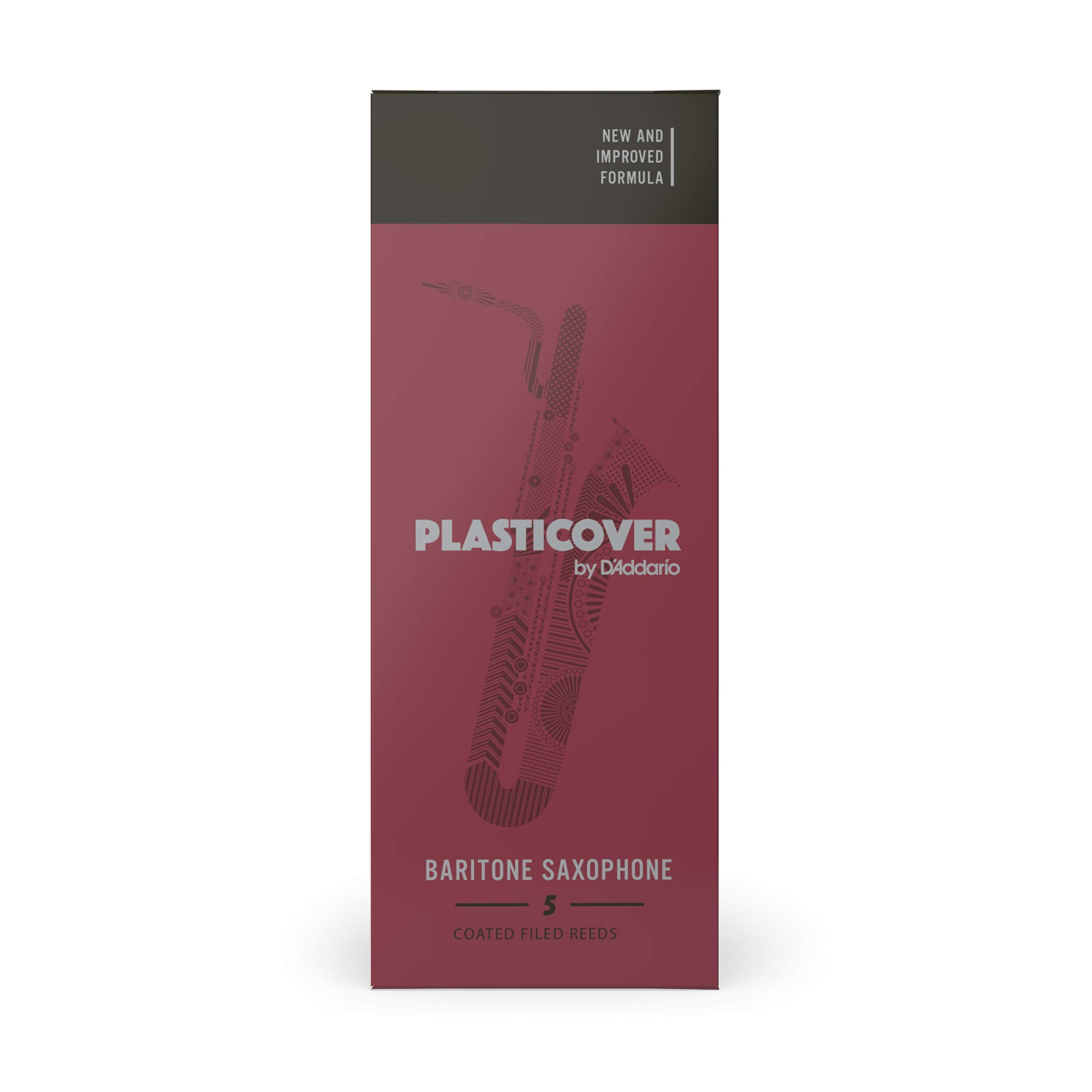 Rico Plasticover Baritone Sax Reeds, Strength 2.0, 5 Pack