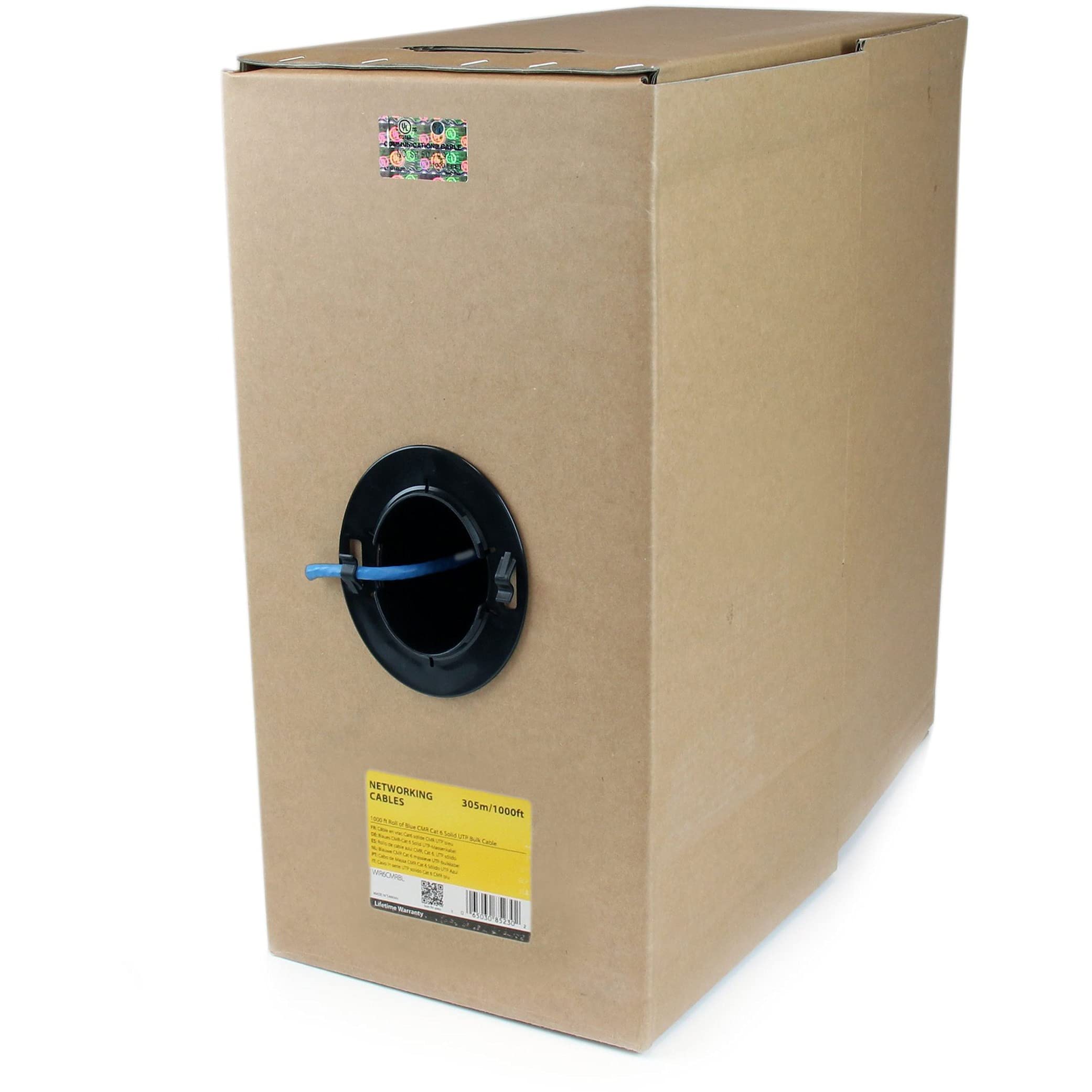 Startech.Com 1000 Ft Bulk Roll Of Blue Cmr Cat6 Solid Utp Riser Cable   Cat 6 Riser Cable   Cat.6 Cmr Ethernet Cable   23 Awg   