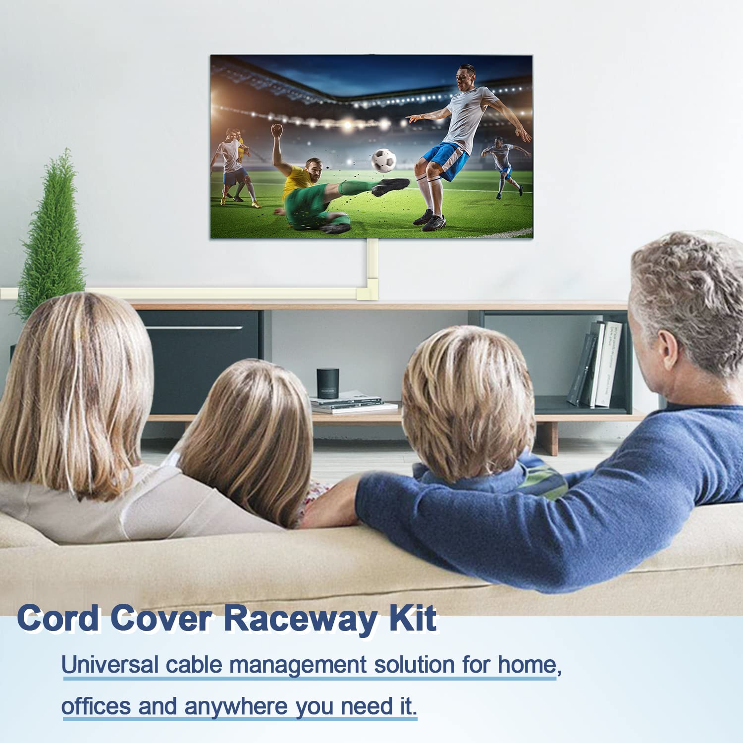 Cord Cover Wall Raceway Kit   157'' Cable Concealer, Wire Hiders For Tv Wall Mounting And Wire Management, Beige