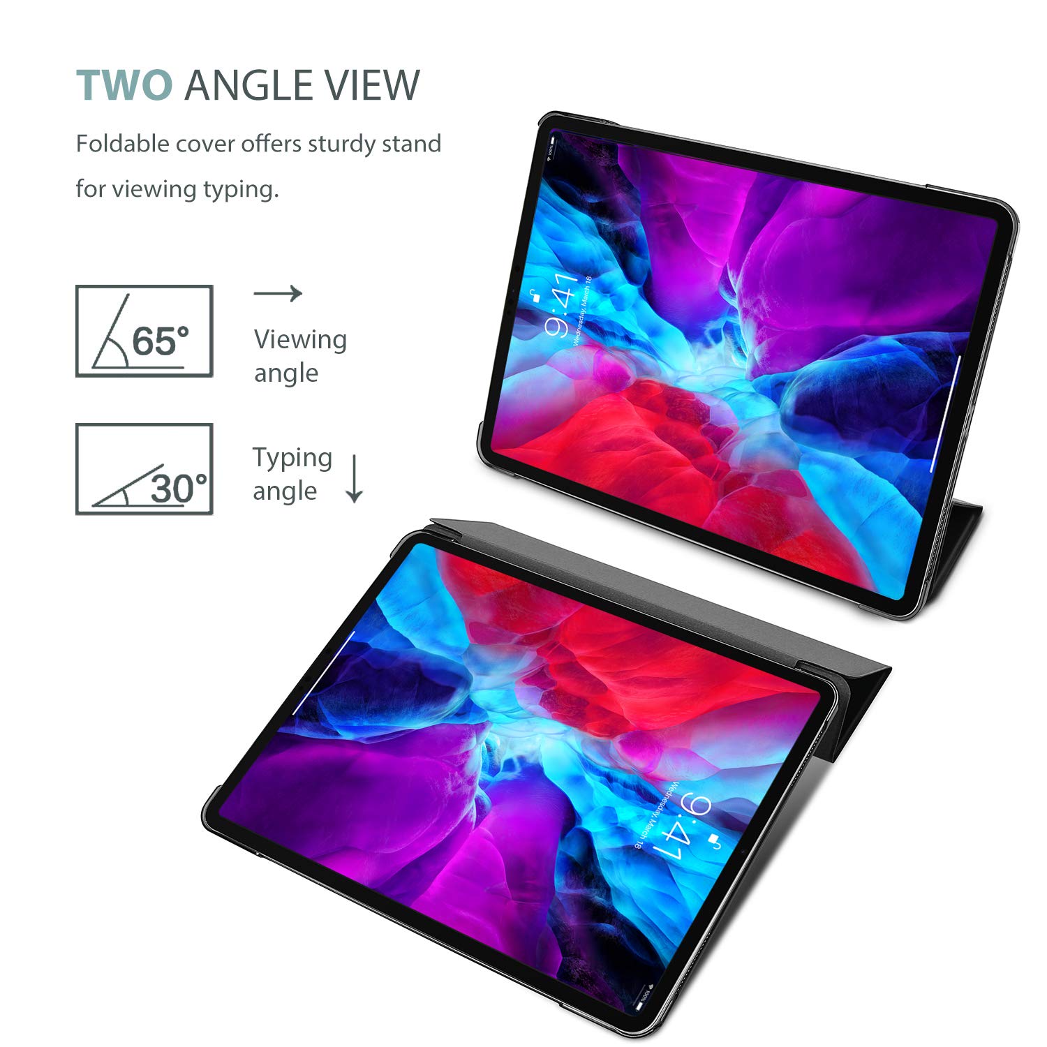 Procase Smart Case For Ipad Pro 12.9 2022/2021/2020/2018, Slim Stand Hard Back Shell Smart Cover For Ipad Pro 12.9 6Th Generatio