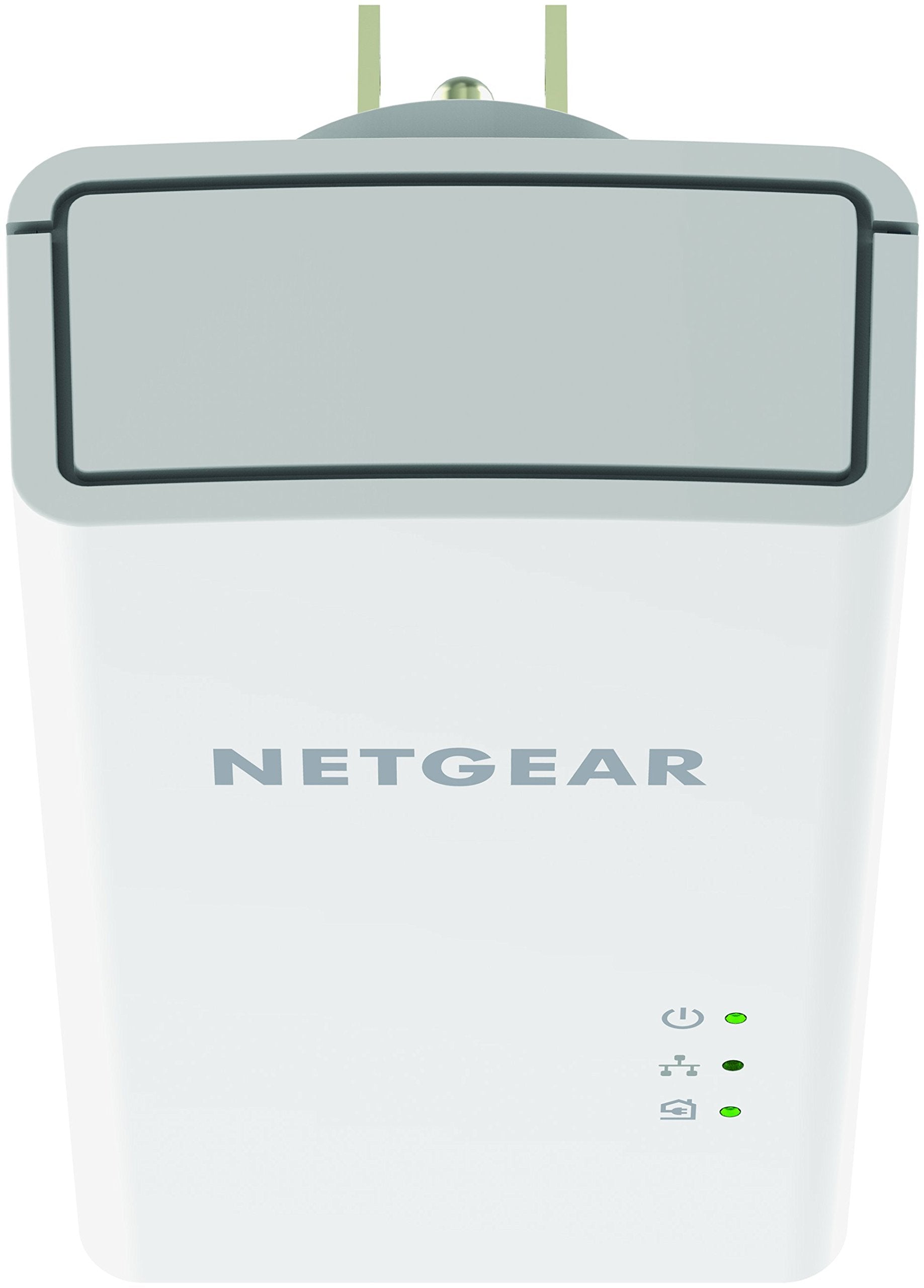 NETGEAR Powerline Adapter Kit, 1200 Mbps, 1.2 Gbps Ethernet Ports, Wall-plug, White, Model PL1200-100PAS