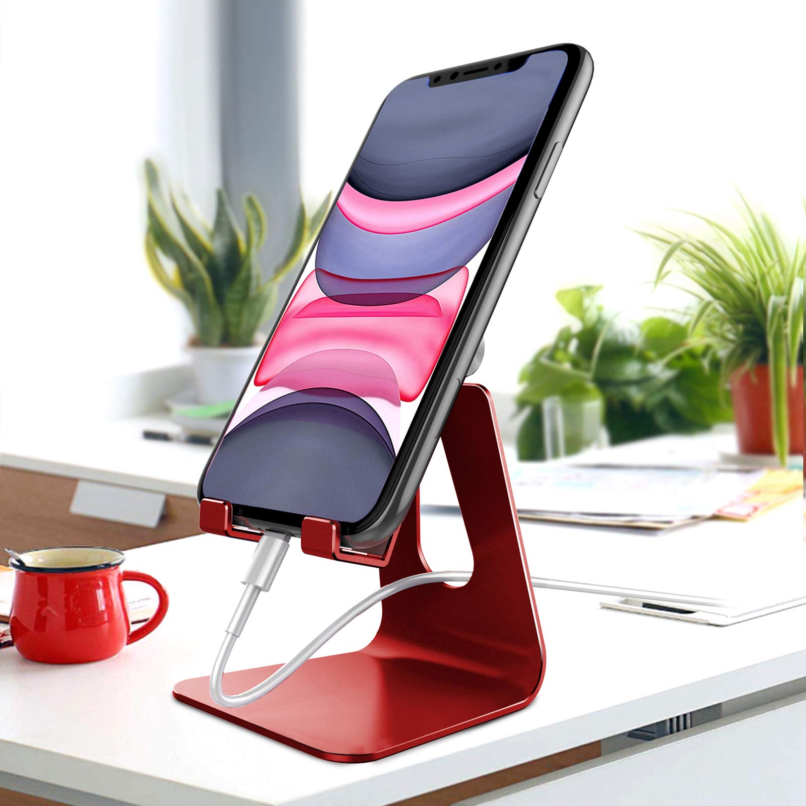 Creadream Adjustable Cell Phone Stand, Phone Stand, Cradle, Dock, Holder, Aluminum Desktop Stand Compatible With Phone Xs Max Xr