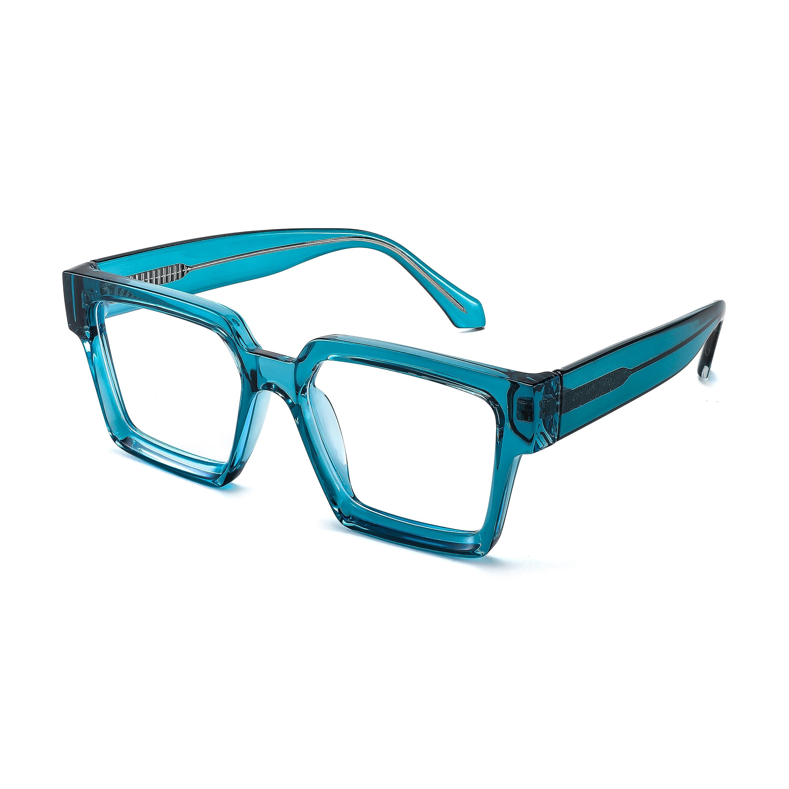 Feisedy Blue Light Blocking Glasses For Women Men Tr Retro Square Anti Eyestrain Glasses Rectangle Chic Look Frame B0037