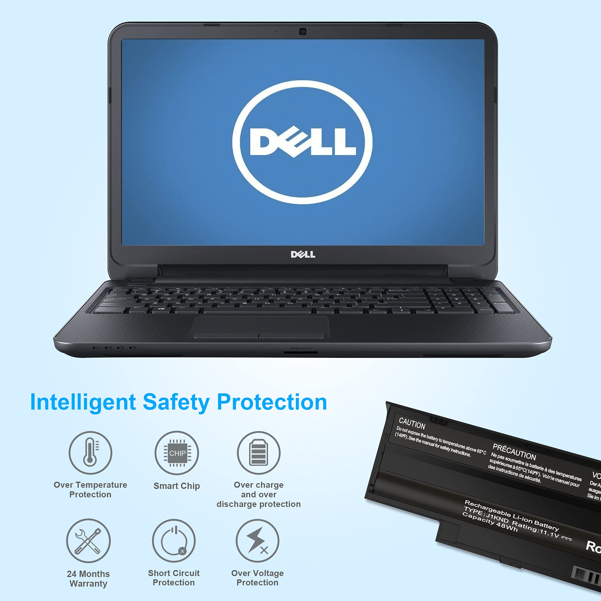Sle-Tech J1Knd Replacement Battery For Dell Inspiron 13R 14R 15R 17R N3010 N4010 N4110 N5010 N7010 N5050 N5040 1540 4T7Jn P20G 3