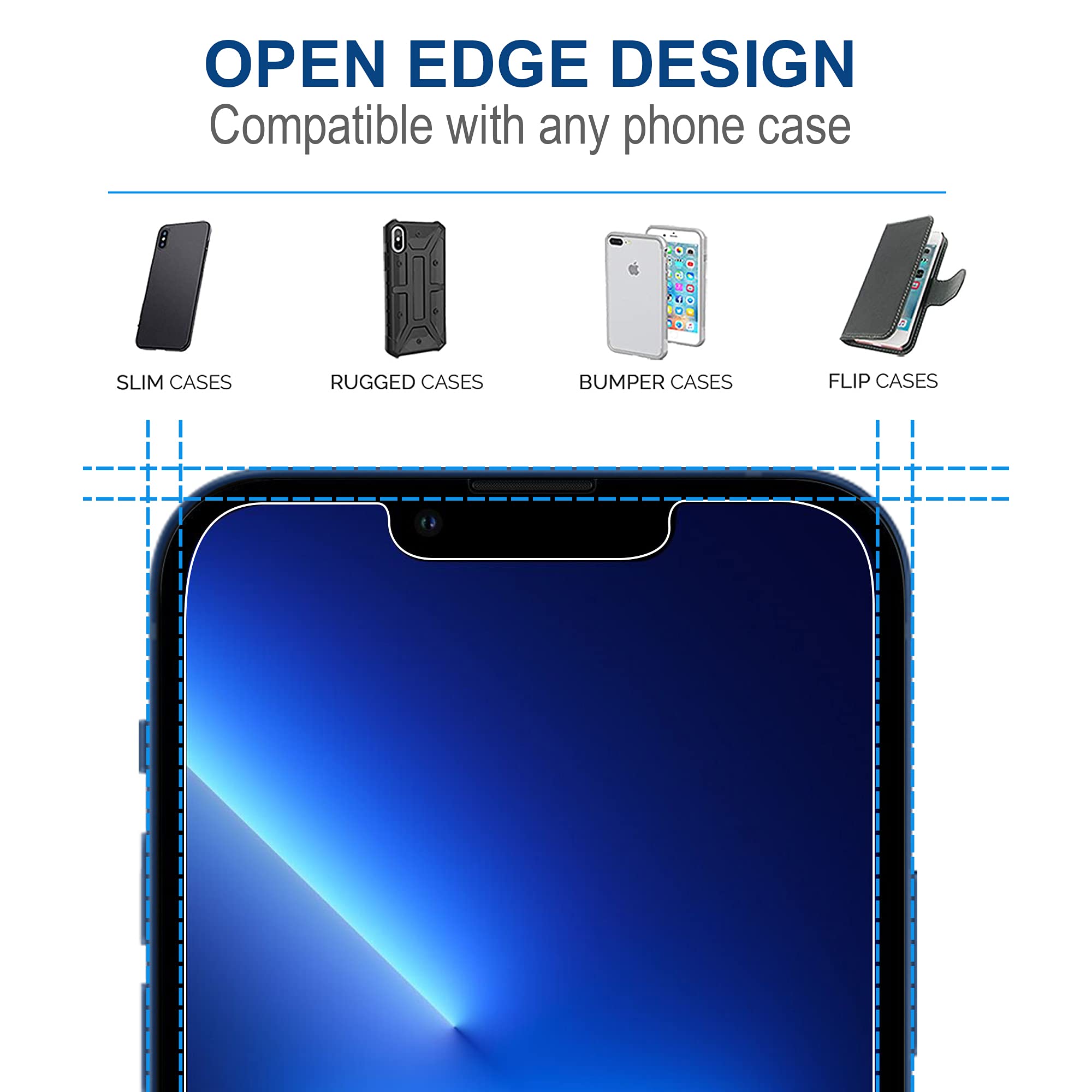 Arae HD Tempered Glass Screen Protector for iPhone 13 Pro Max / 14 Plus, Clear, 6.7 inch, Anti-Scratch, 3 Pack