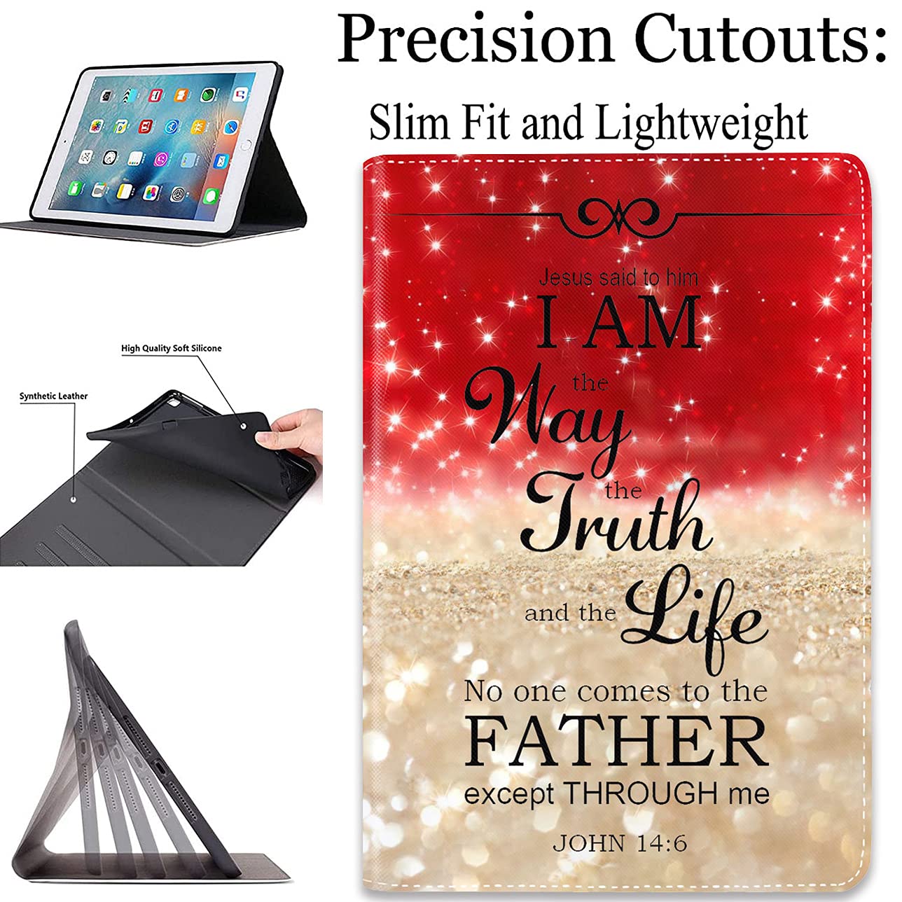 Xmtmr Glass Ipad 9.7 20182017 Case, Ipad Air 2,Pro 9.7, Ipad Air Case, Protective Leather Case, Adjustable Stand Auto Wakesleep