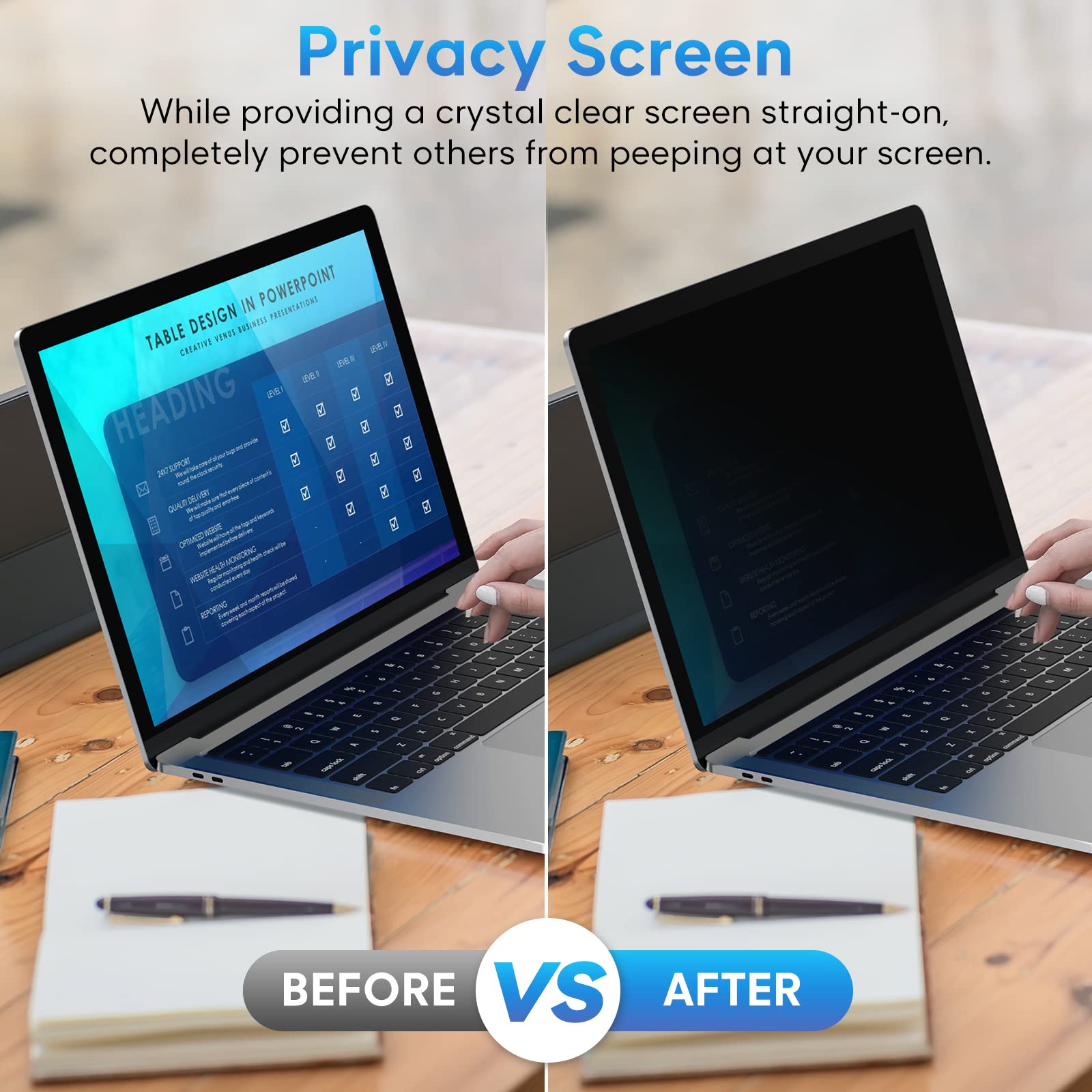 Laptop Privacy Screen 15.6 Inch, Removable 16:9 Aspect Privacy Filter Screen Protector For 15.6 Inch Laptop, Privacy Screen Anti