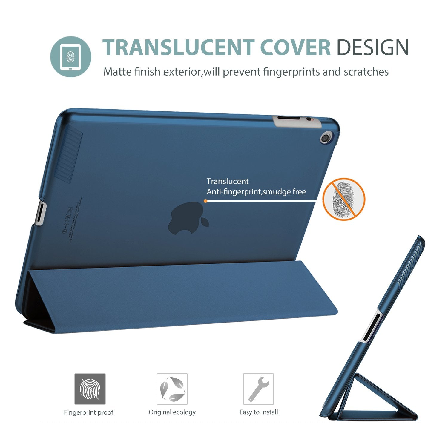 Procase For Ipad 2012/2011 2Nd 3Rd 4Th Generation Case (Old Model), Smart Cover For Ipad 2/Ipad 3 /Ipad 4 -Navy